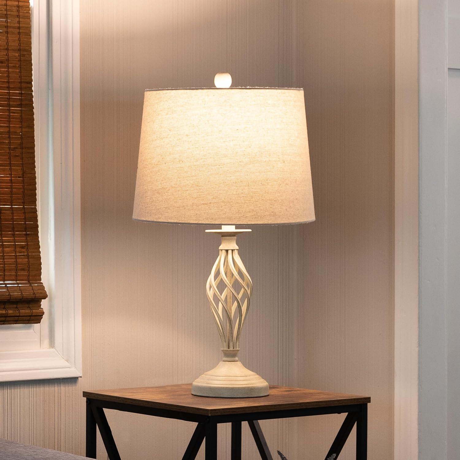 imageLavish Home Set of 2 Table Lamps Modern Lamps with USB Charging Ports and LED Bulbs for Living Room Office or Bedroom Decor BlackSand