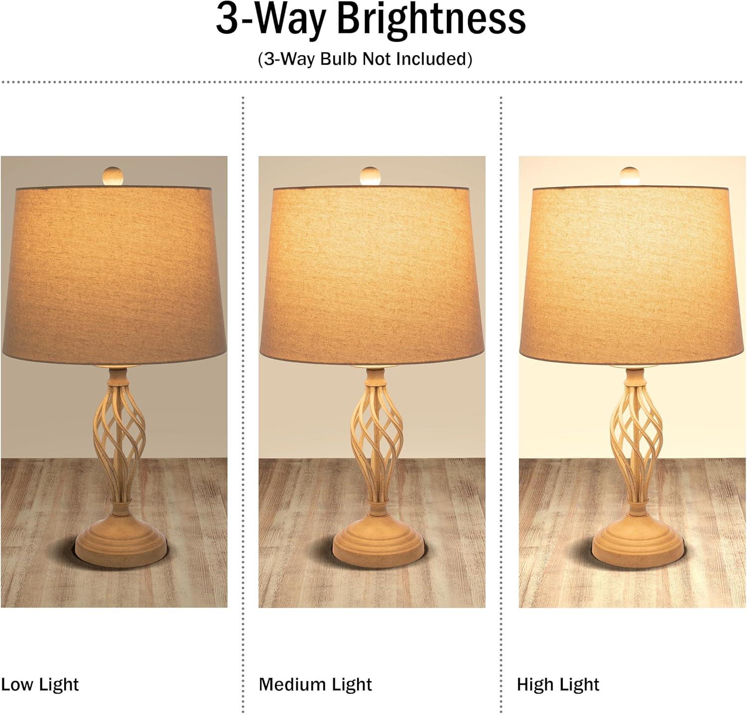 imageLavish Home Set of 2 Table Lamps Modern Lamps with USB Charging Ports and LED Bulbs for Living Room Office or Bedroom Decor BlackSand