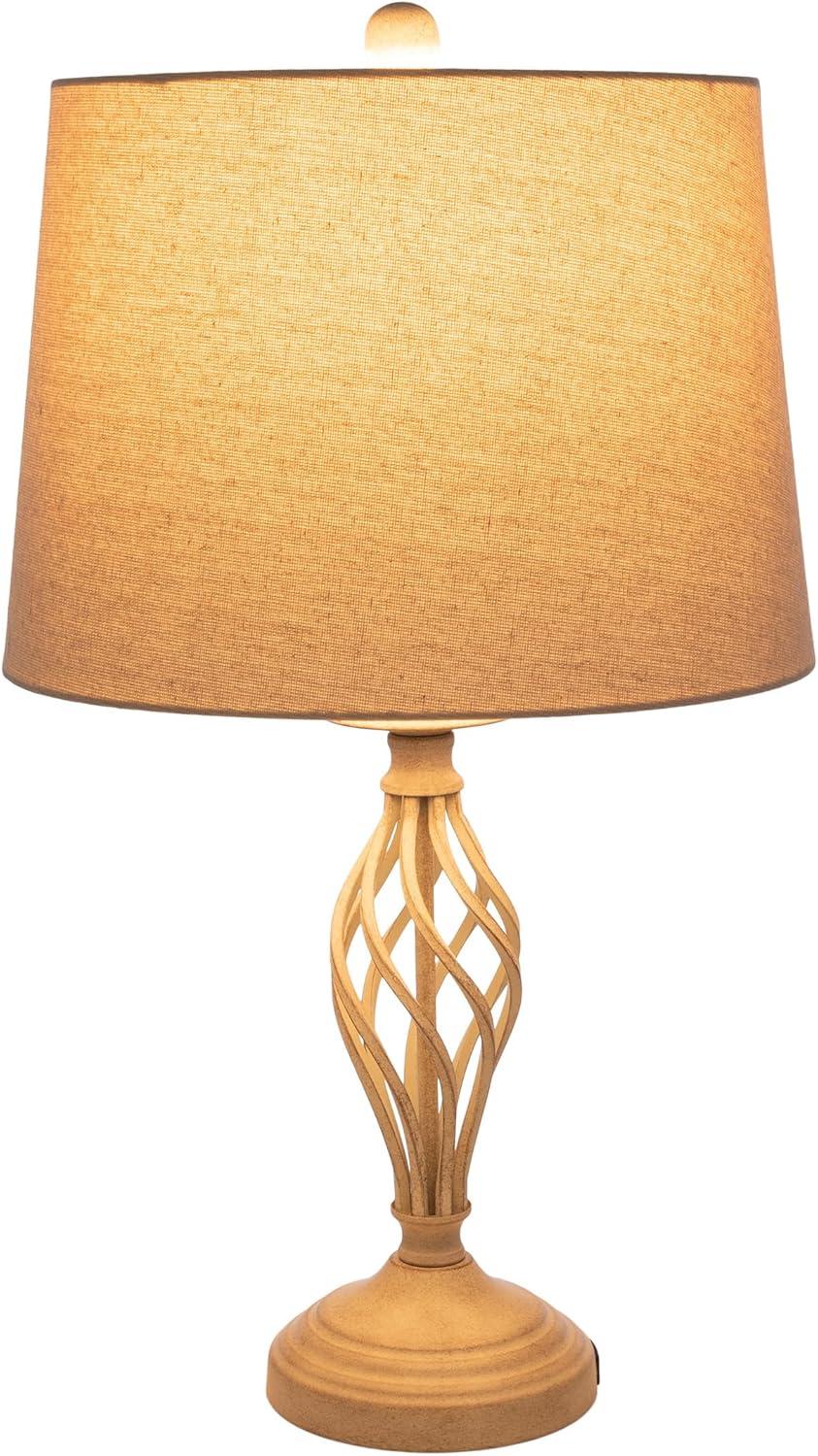 imageLavish Home Set of 2 Table Lamps Modern Lamps with USB Charging Ports and LED Bulbs for Living Room Office or Bedroom Decor BlackSand