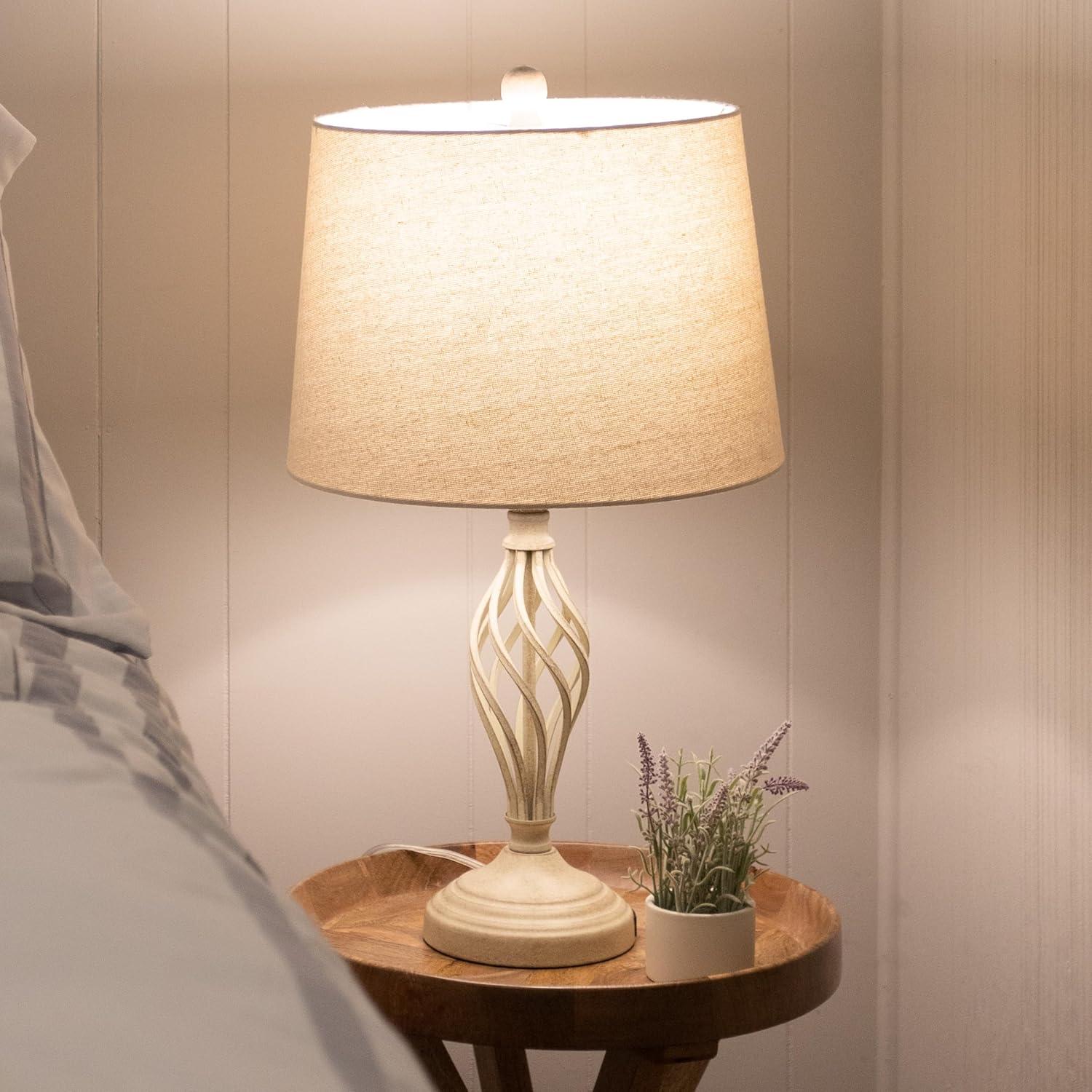 imageLavish Home Set of 2 Table Lamps Modern Lamps with USB Charging Ports and LED Bulbs for Living Room Office or Bedroom Decor BlackSand