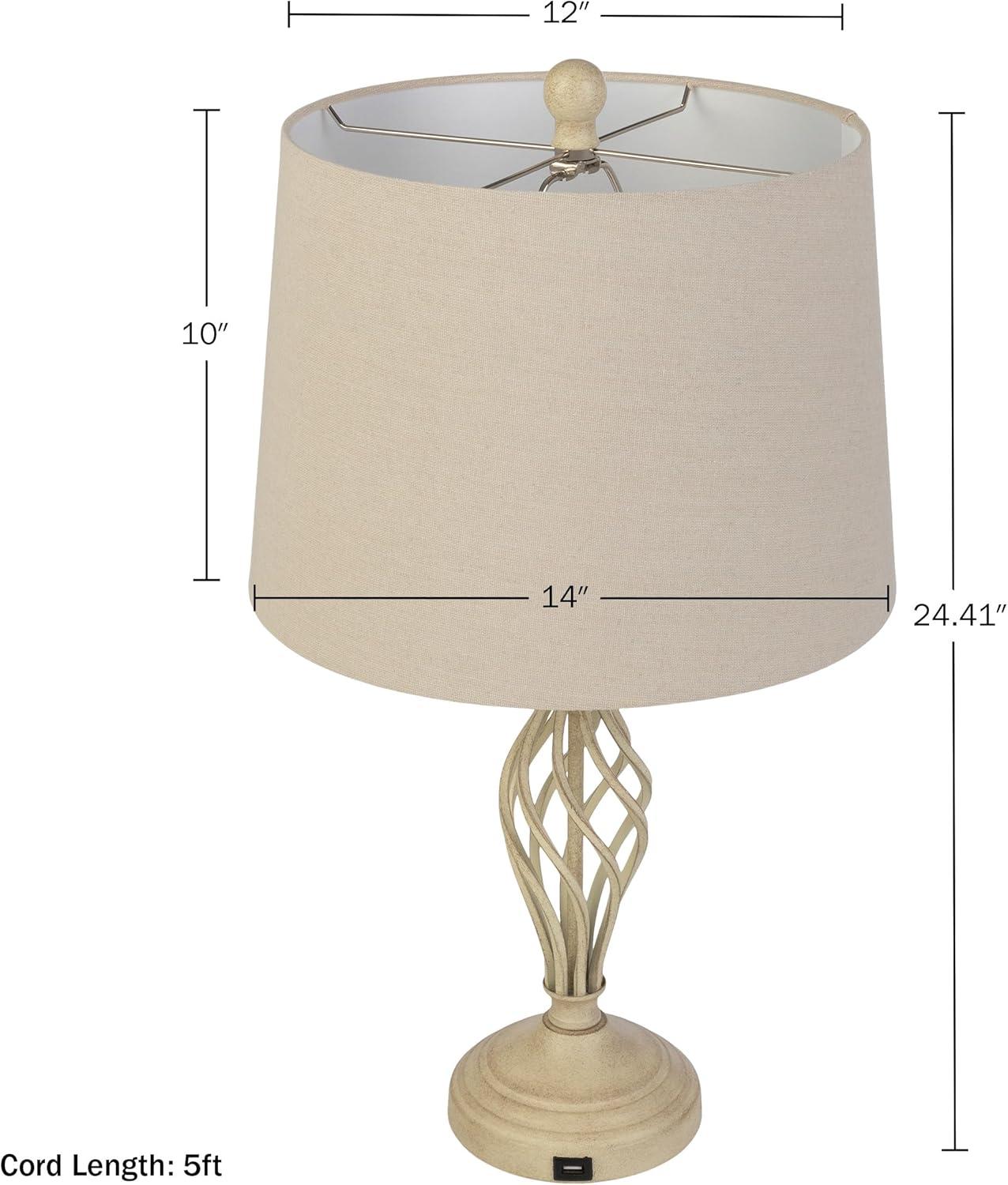 imageLavish Home Set of 2 Table Lamps Modern Lamps with USB Charging Ports and LED Bulbs for Living Room Office or Bedroom Decor BlackSand