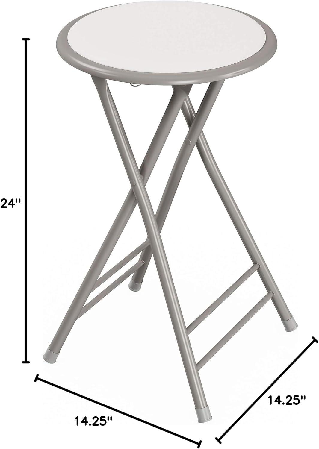 imageLavish Home Set of 4 Counter Height Bar Stools 24Inch Backless Folding Chairs with 225lb Capacity for Kitchen Rec Room or Game Room PinkWhite