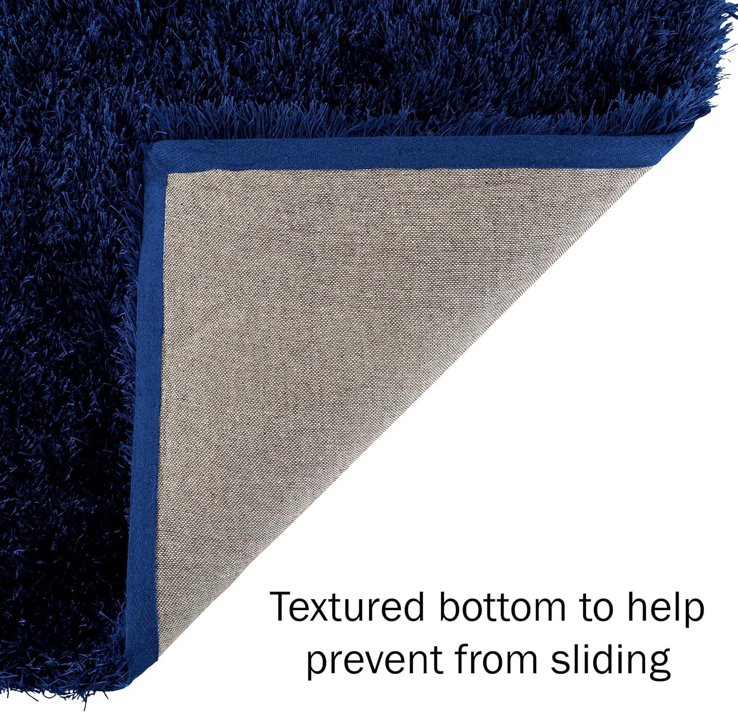 imageLavish Home Shag Area Rug5x7 Plush Throw CarpetCozy Modern DesignSolid Color Floor Covering for Home Living Room Bedroom ampamp Office 53quotx77quot Navy Blue