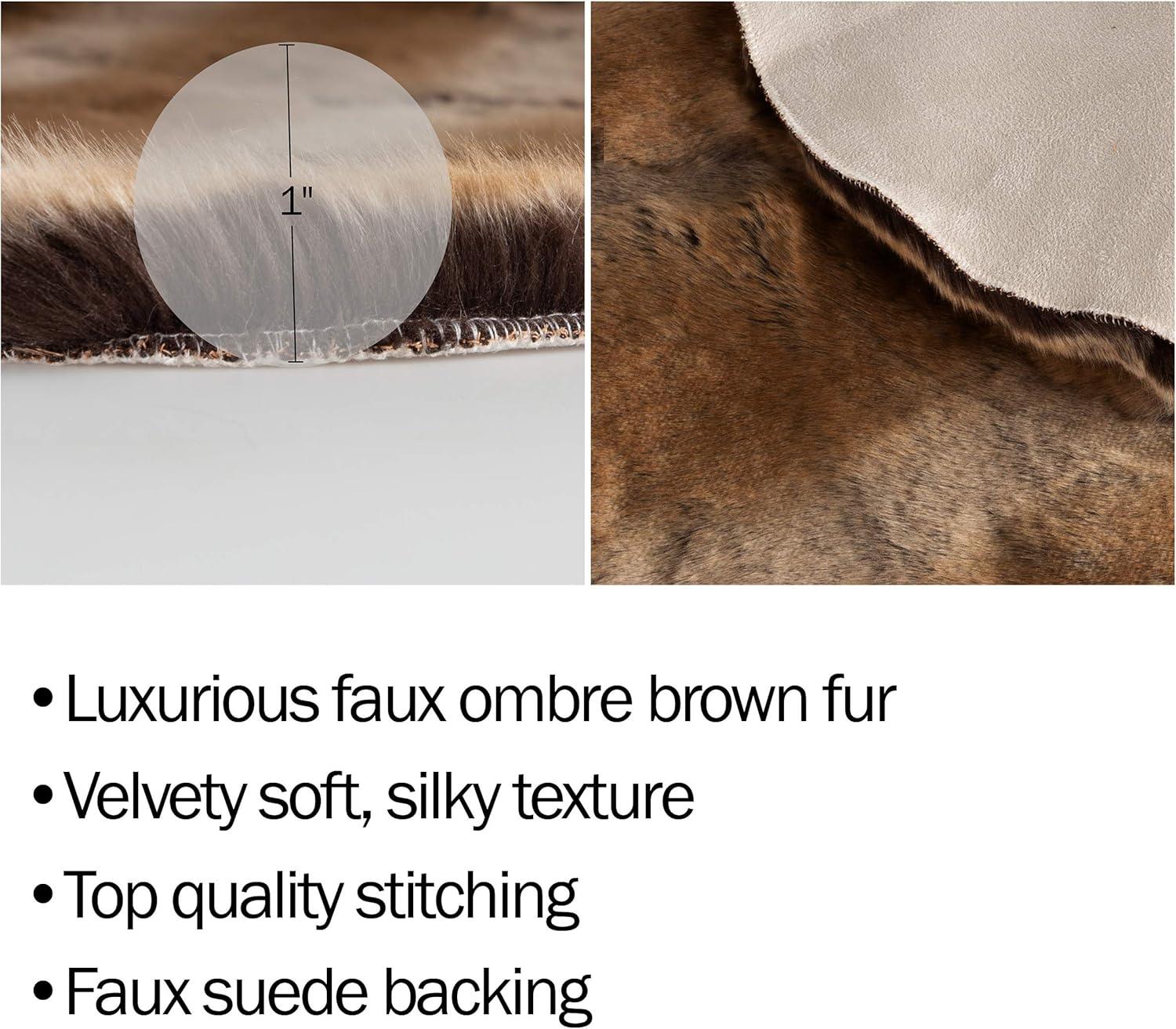 imageLavish Home Sheepskin Throw Rug Faux Fur 2x3Foot High Pile Soft and Plush Mat for Bedroom Kitchen Bathroom Nursery ampamp Office2 x 3 Oval
