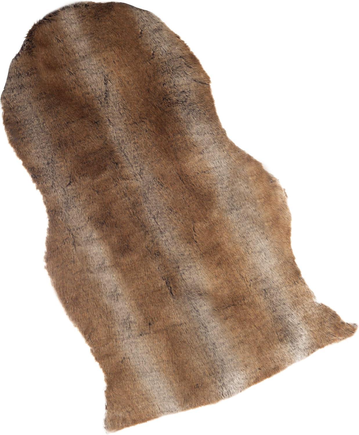 imageLavish Home Sheepskin Throw Rug Faux Fur 2x3Foot High Pile Soft and Plush Mat for Bedroom Kitchen Bathroom Nursery ampamp Office2 x 3 Oval