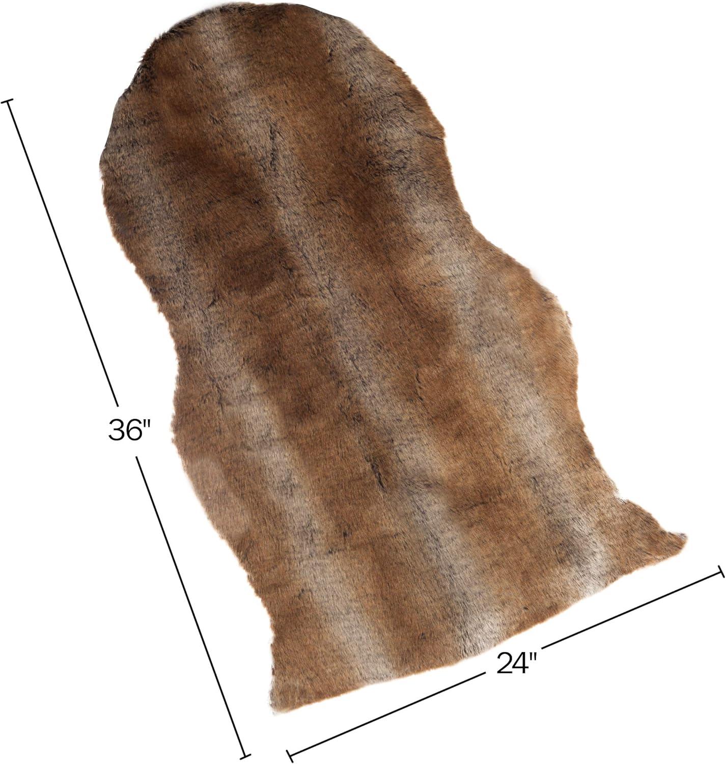 imageLavish Home Sheepskin Throw Rug Faux Fur 2x3Foot High Pile Soft and Plush Mat for Bedroom Kitchen Bathroom Nursery ampamp Office2 x 3 Oval