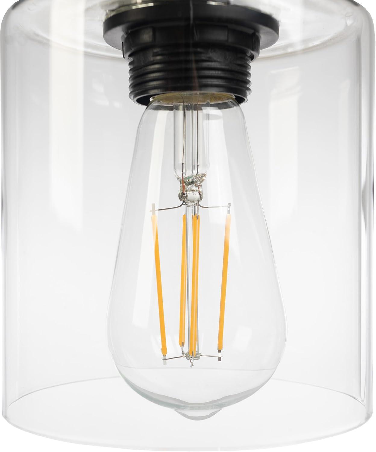 imageLavish Home Table Lamp Industrial Lamp with USB Charge Ports Touch Control and Edison Bulb for Living Room Office or Bedroom Decor BlackBlack Single Lamp