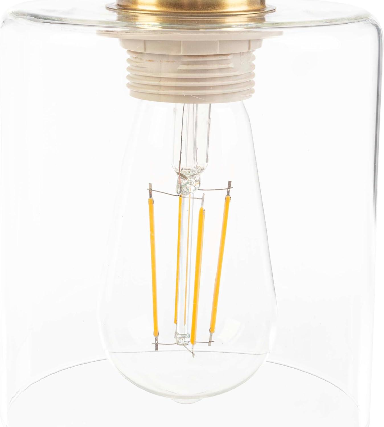 imageLavish Home Table Lamp Industrial Lamp with USB Charge Ports Touch Control and Edison Bulb for Living Room Office or Bedroom Decor BlackGold Single Lamp