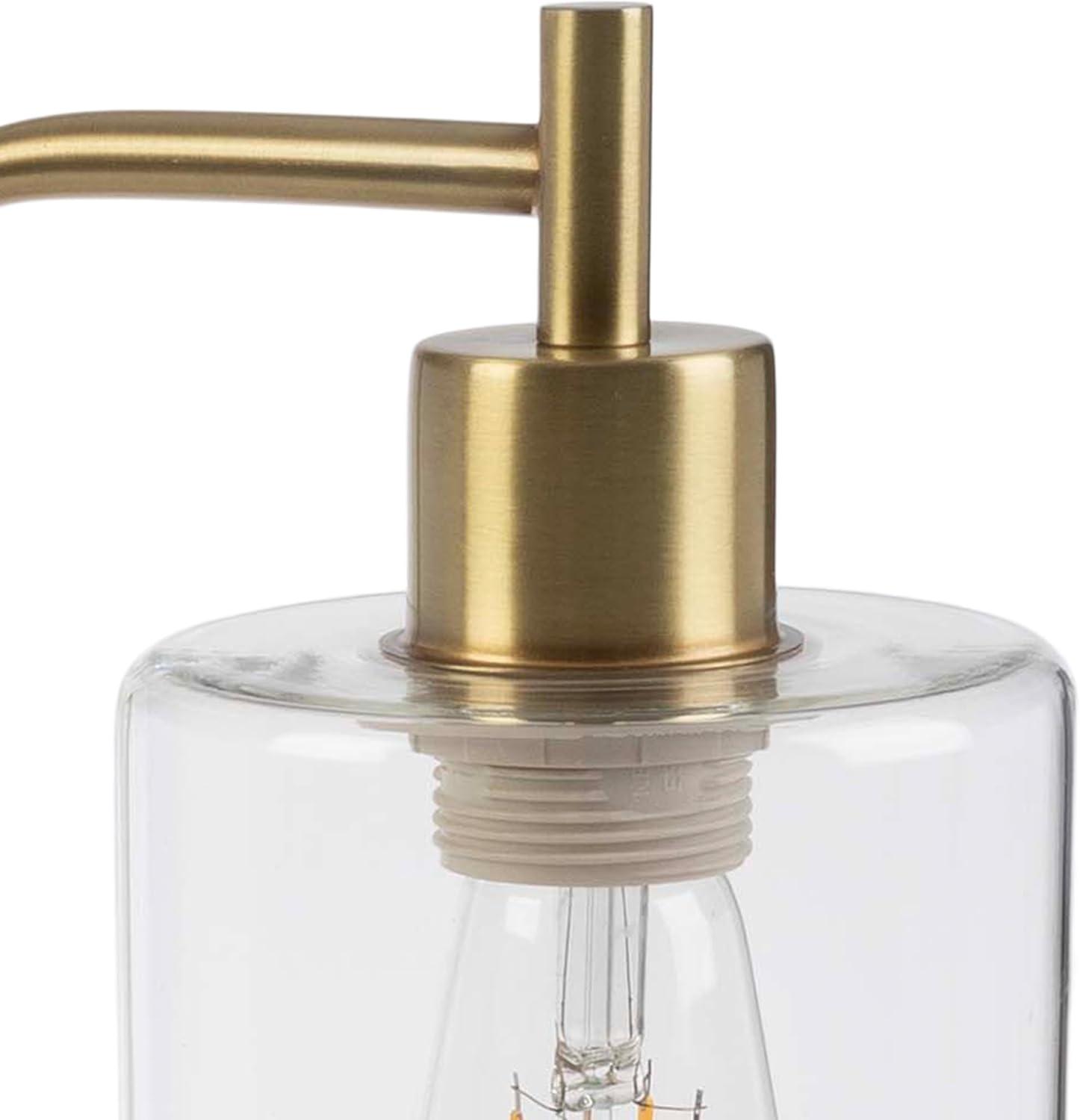 imageLavish Home Table Lamp Industrial Lamp with USB Charge Ports Touch Control and Edison Bulb for Living Room Office or Bedroom Decor BlackGold Single Lamp