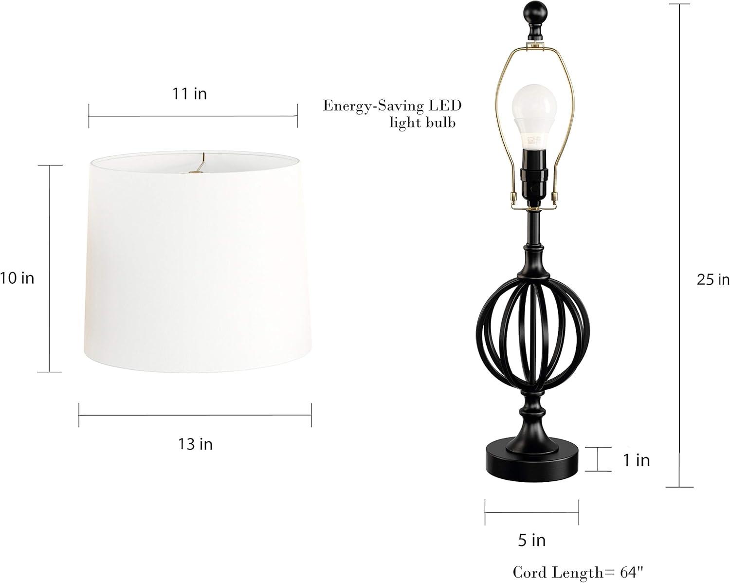 imageLavish Home Table Lamps Set of 2 Openwork Iron Orb Lights Bulbs and Shades IncludedModern Rustic Style Perfect Accent Pieces for Any Home Dcor