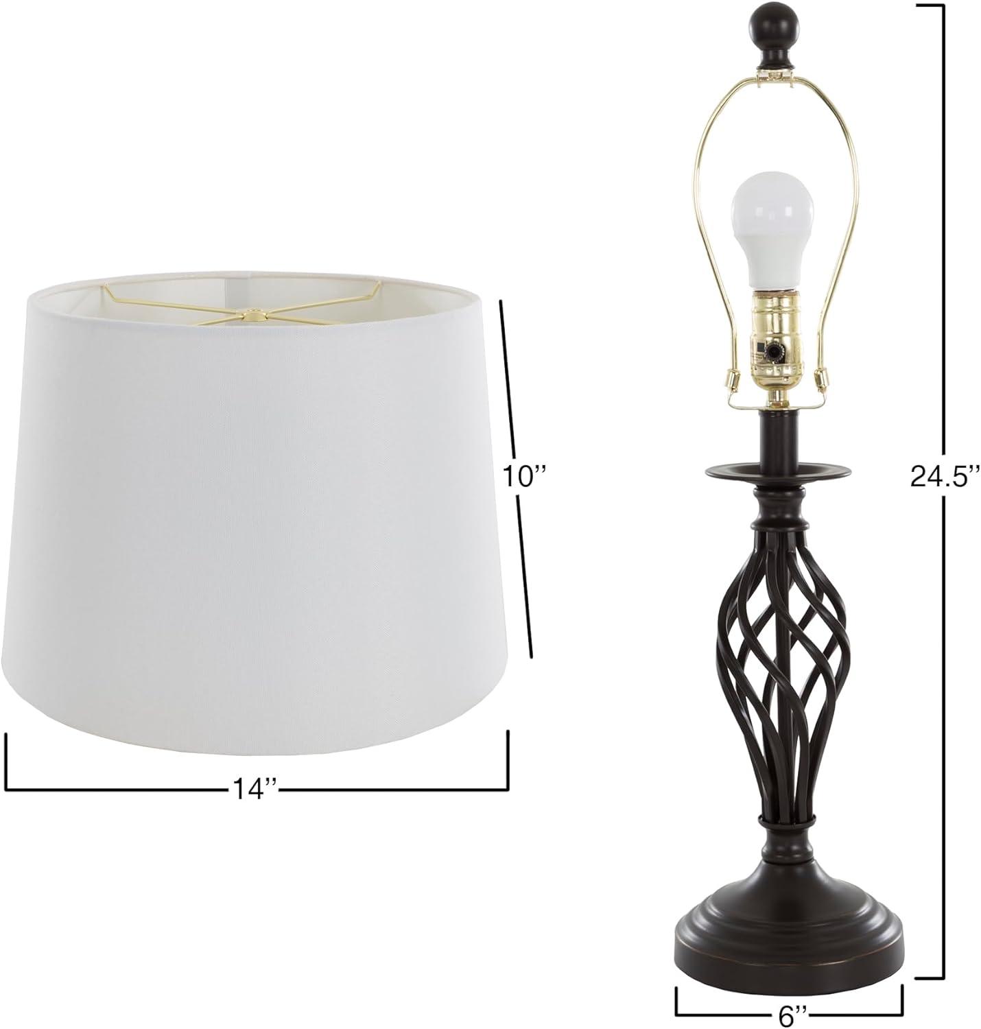 imageLavish Home Table and Floor Lamps Set of 3 Spiral Cage Design Lights for Living Room Bedroom or Entry with LED Bulbs Included Bronze