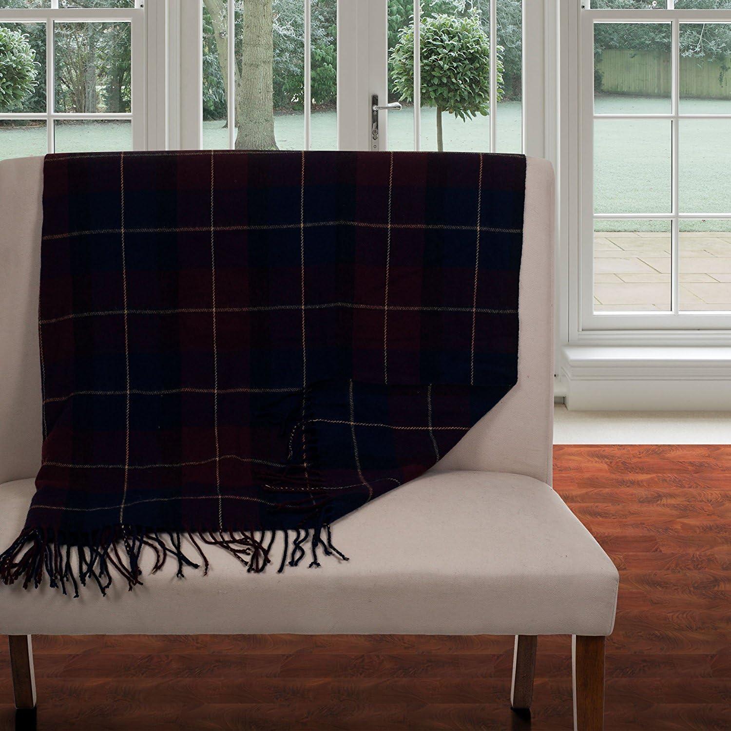 imageLavish Home Throw Blanket 50x60 Soft CashmereLike Acrylic MachineWashable and Lightweight Decorative Throw Blanket for Bed Sofa or Chair Blue ampamp Red PlaidBlueRed