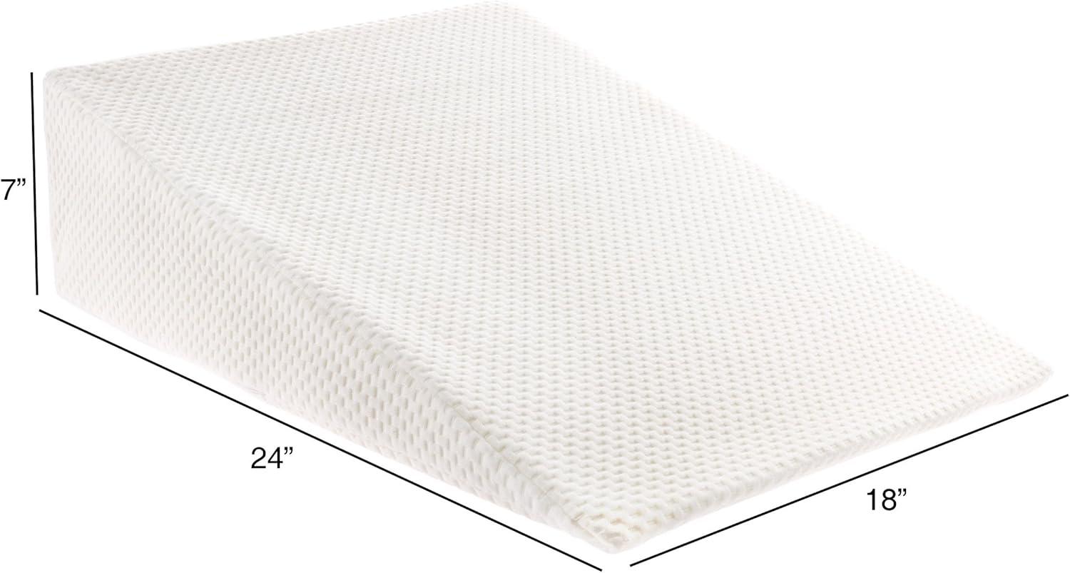 imageLavish Home Wedge PillowMemory Foam Pillow with Bamboo Fiber CoverGreat for Heartburn Acid Reflux Snoring Back Pain and Better Sleep IVORY