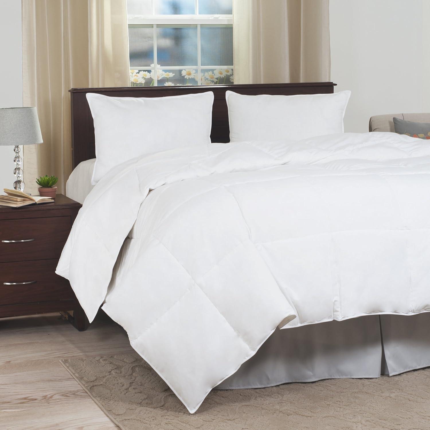imageLavish Home White King UltraSoft Goose Down Alternative HypoAllergenic Quilted Box Stitched All Season Bed Comforter