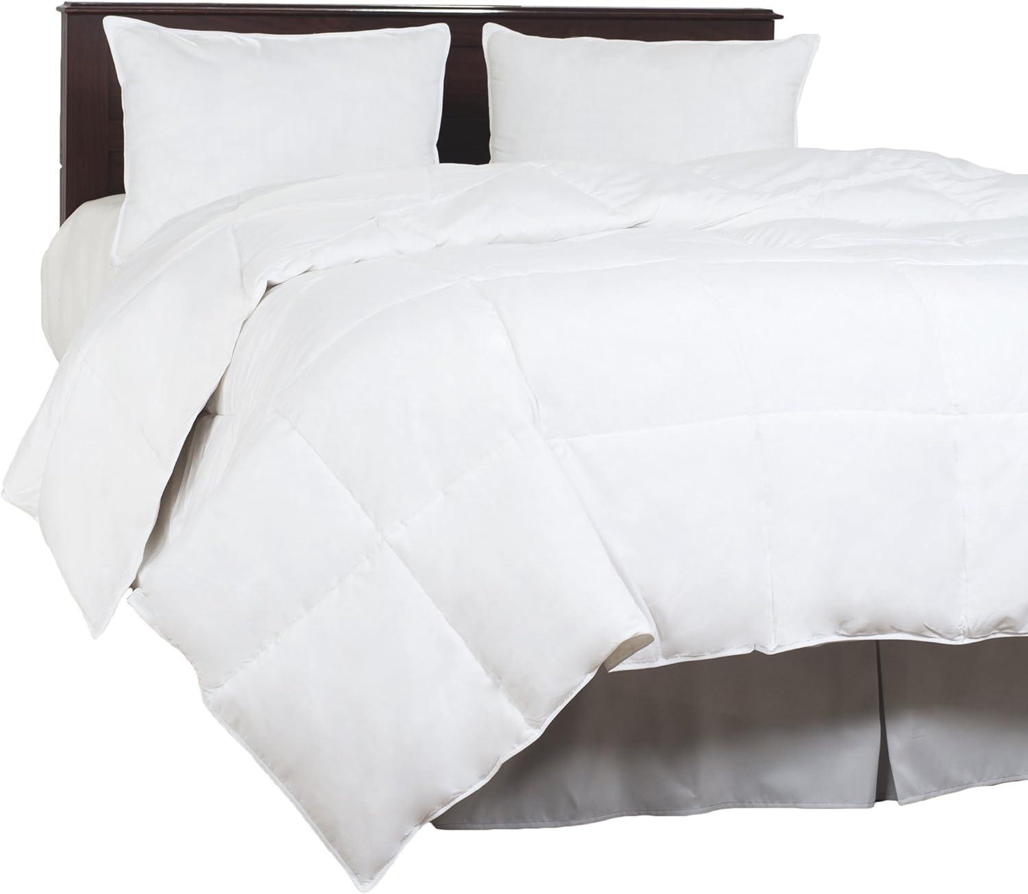 imageLavish Home White Twin UltraSoft Goose Down Alternative HypoAllergenic Quilted Box Stitched All Season Bed Comforter