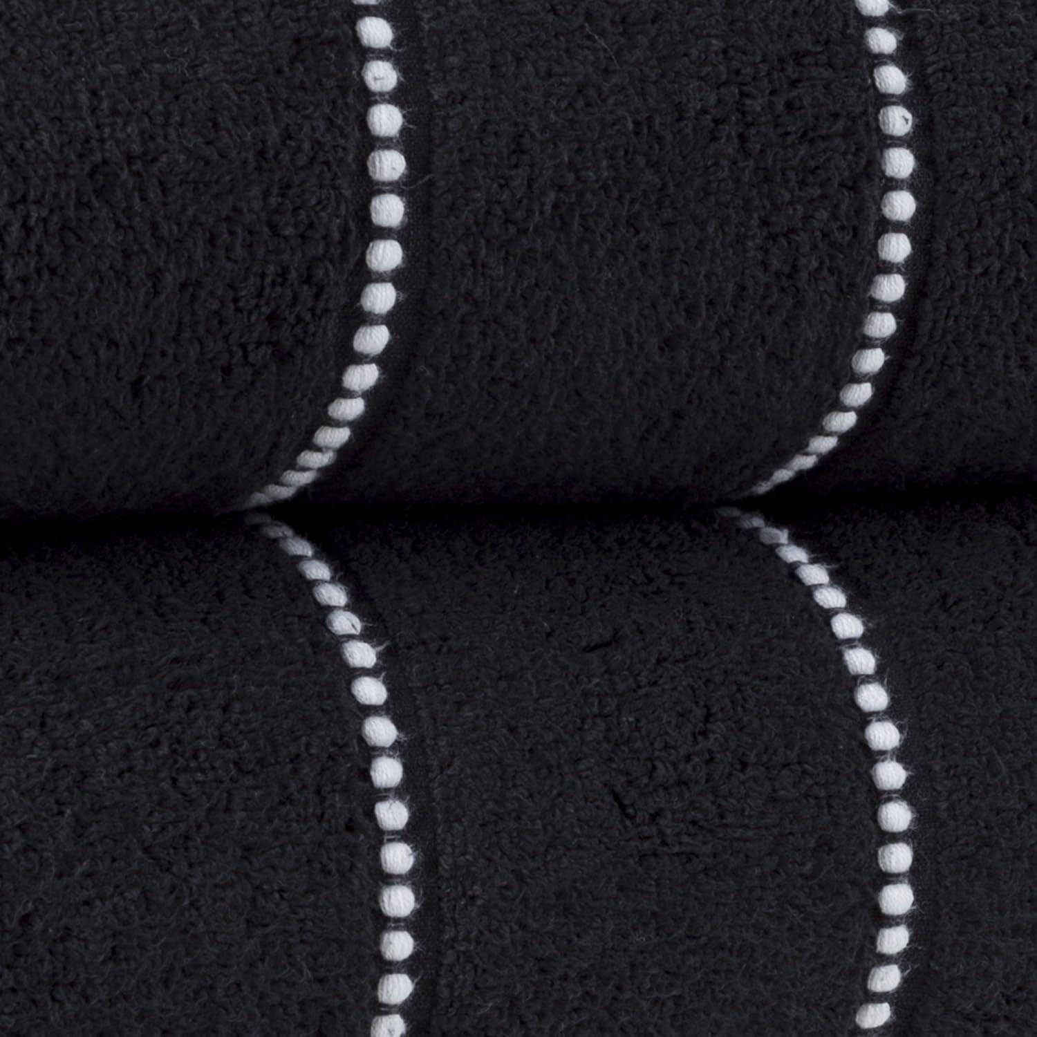 imageLuxury Cotton Towel Set 2 Piece Bath Sheet Set Made From 100 Zero Twist Cotton Quick Dry Soft and Absorbent By Bedford Home Seafoam BlackBlack and White