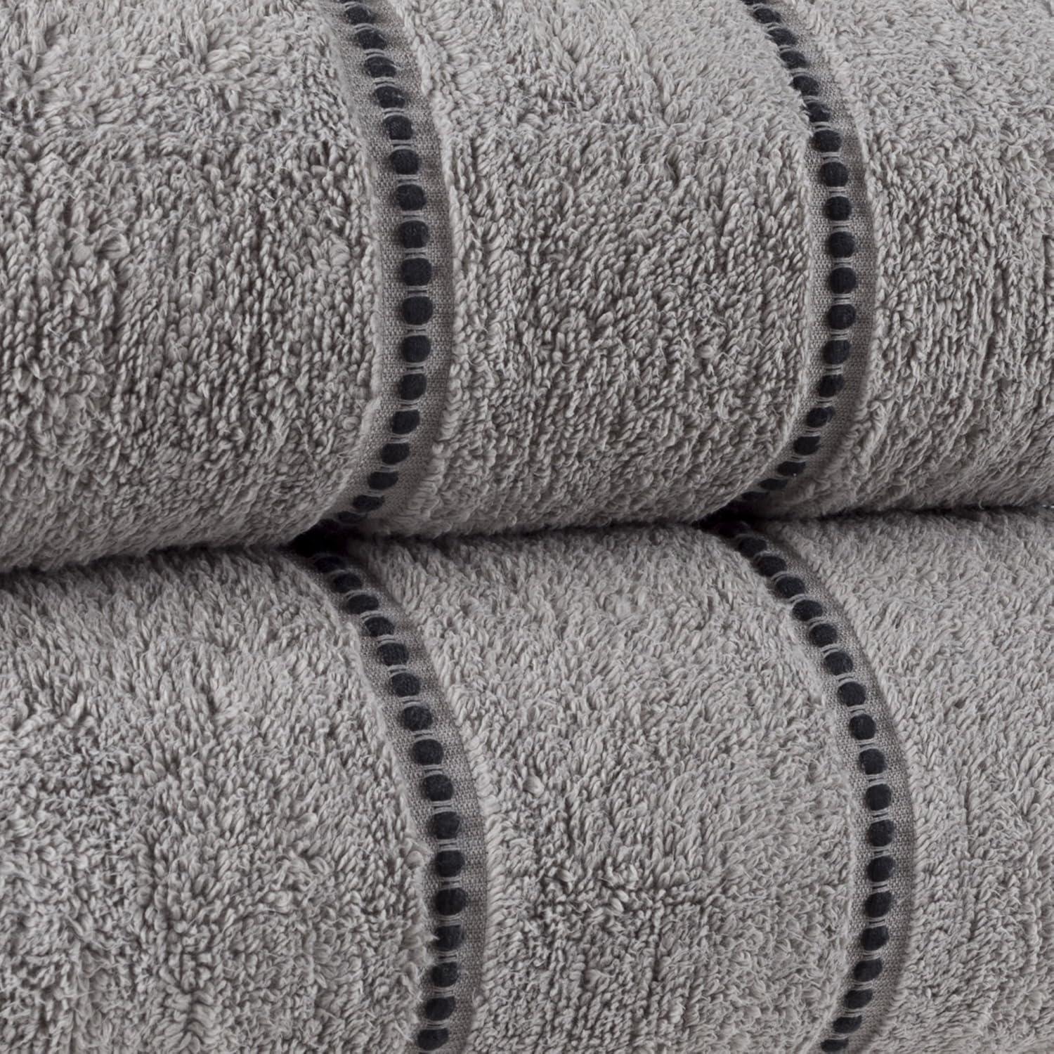 imageLuxury Cotton Towel Set 2 Piece Bath Sheet Set Made From 100 Zero Twist Cotton Quick Dry Soft and Absorbent By Bedford Home Seafoam BlackSilver and Black
