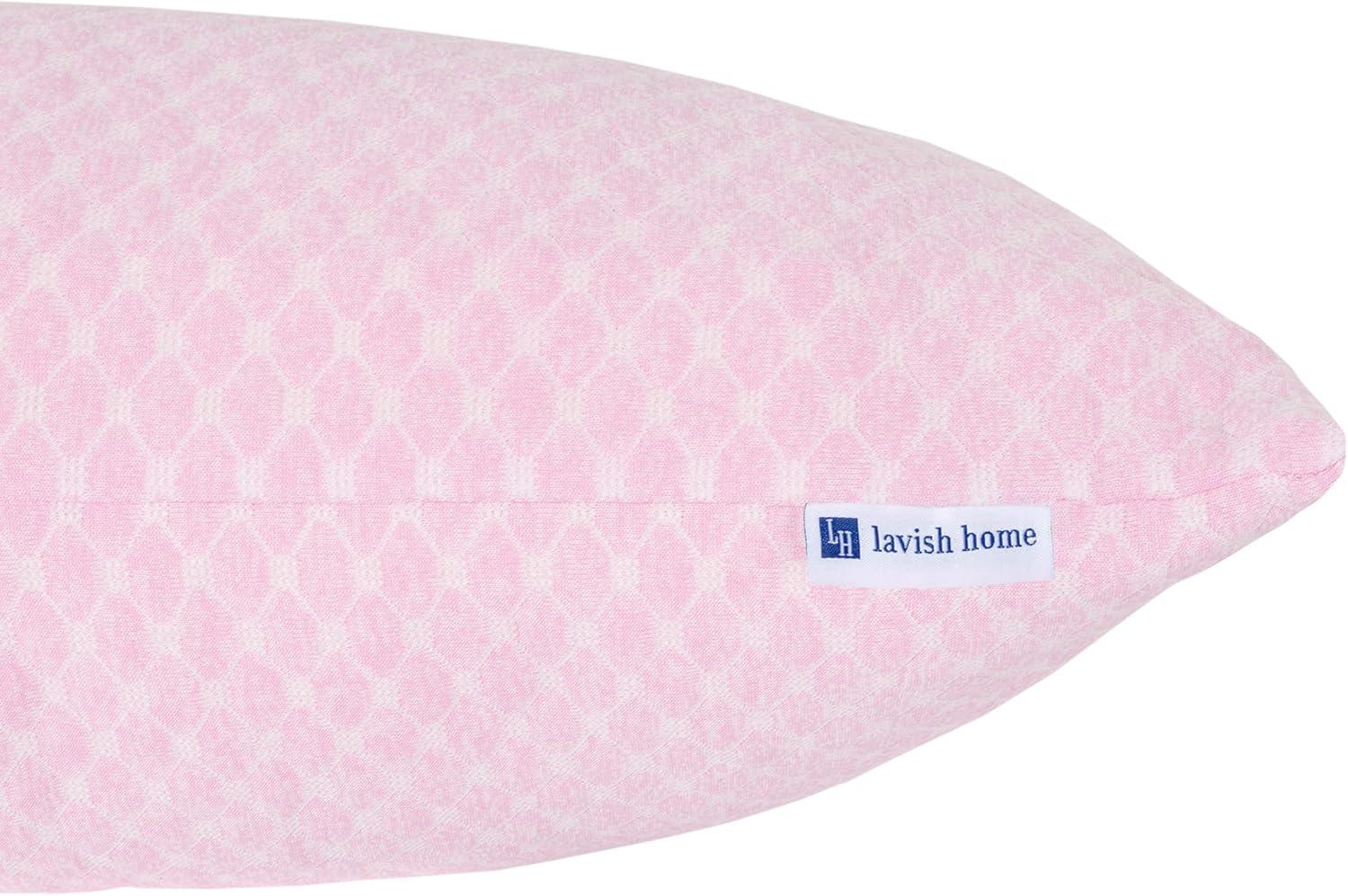 imageMemory Foam Body Pillow for Side Sleepers Back Pain Pregnant Women Aching Legs and Knees Hypoallergenic Zippered Protector by Lavish Home PinkPink