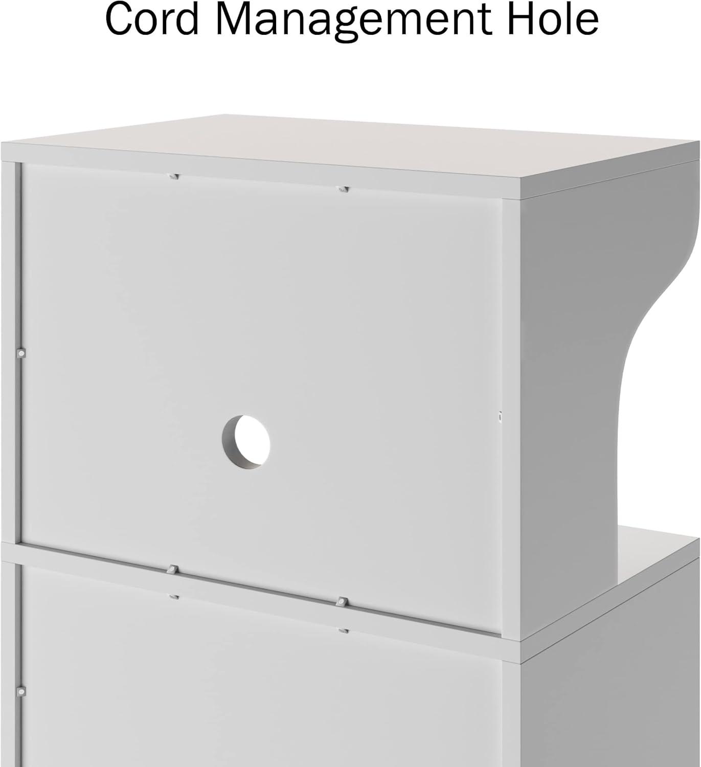 imageMicrowave Stand with Storage Rolling White Cabinet with Doors Drawer and Locking Wheels Freestanding Wood Cart by Lavish Home White and OakWhite and Oak