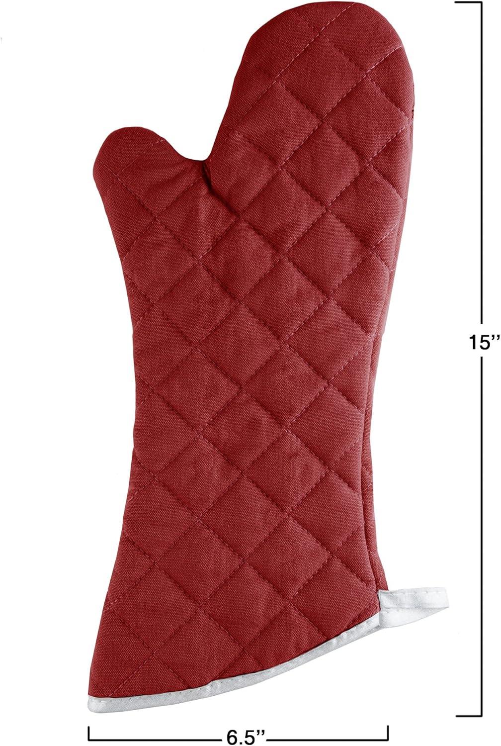 imageOven Mitts Set of 2 Oversized Quilted Mittens Flame and Heat Resistant By Lavish Home BlackBurgundy