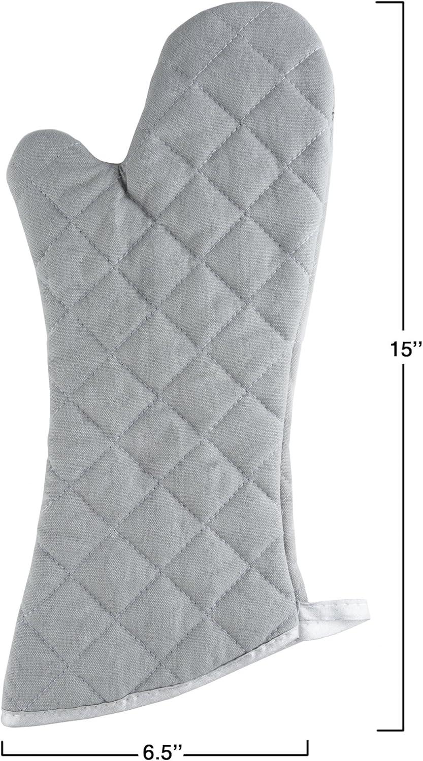 imageOven Mitts Set of 2 Oversized Quilted Mittens Flame and Heat Resistant By Lavish Home BlackSilver