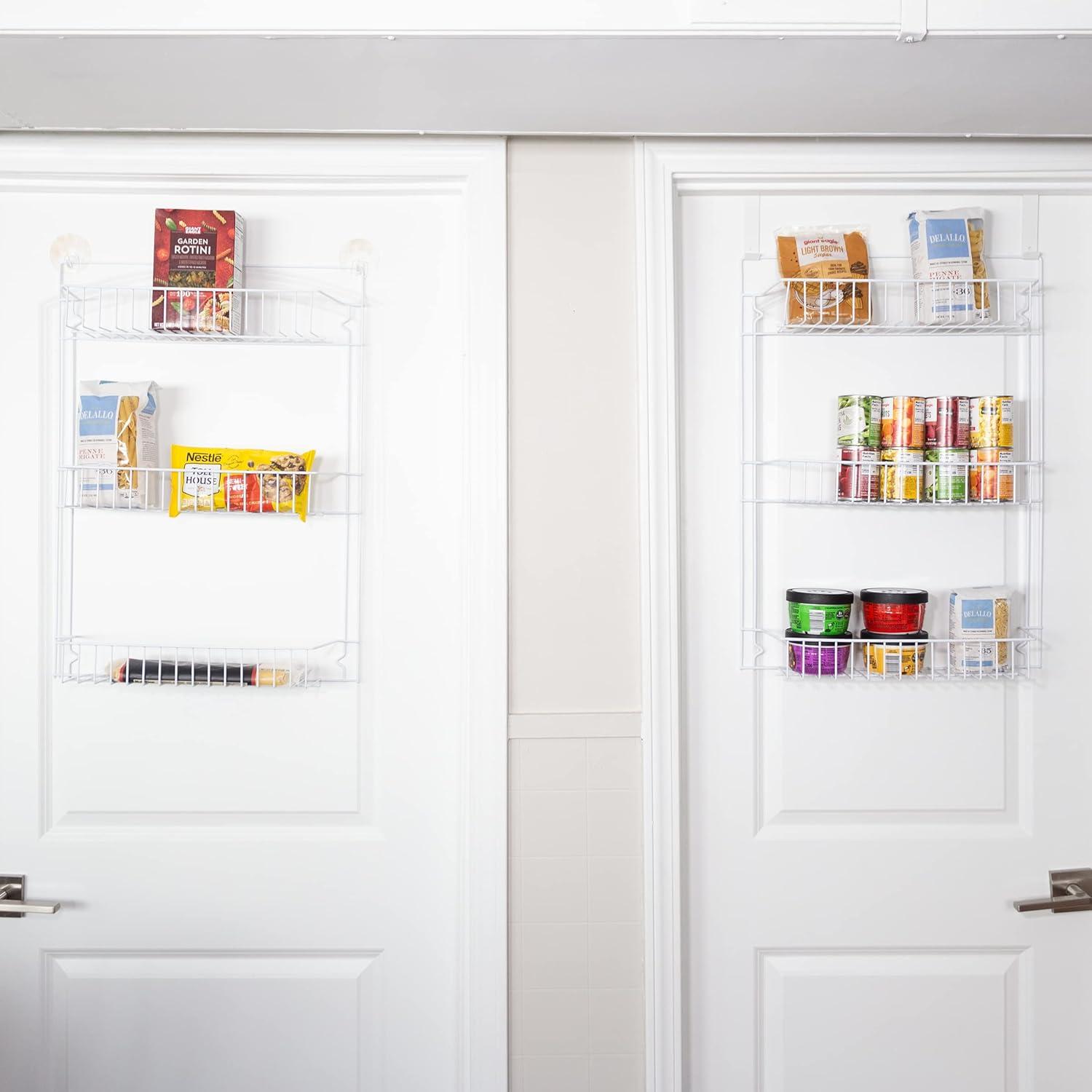 imageOver the Door Organizer 6Tier Adjustable Pantry Shelves and Rack for Kitchen Organization Organization and Storage by Lavish Home White6TIER WITH HOOKS