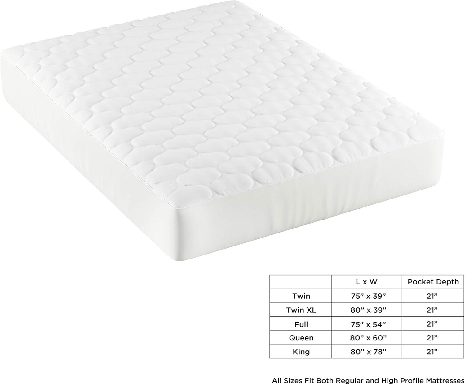 imagePadded Mattress Cover100 Cotton Twin XL Overstuffed Quilted Skirted Bed Protector Topper Fitted No Slip Corners by Lavish HomeTwin XL