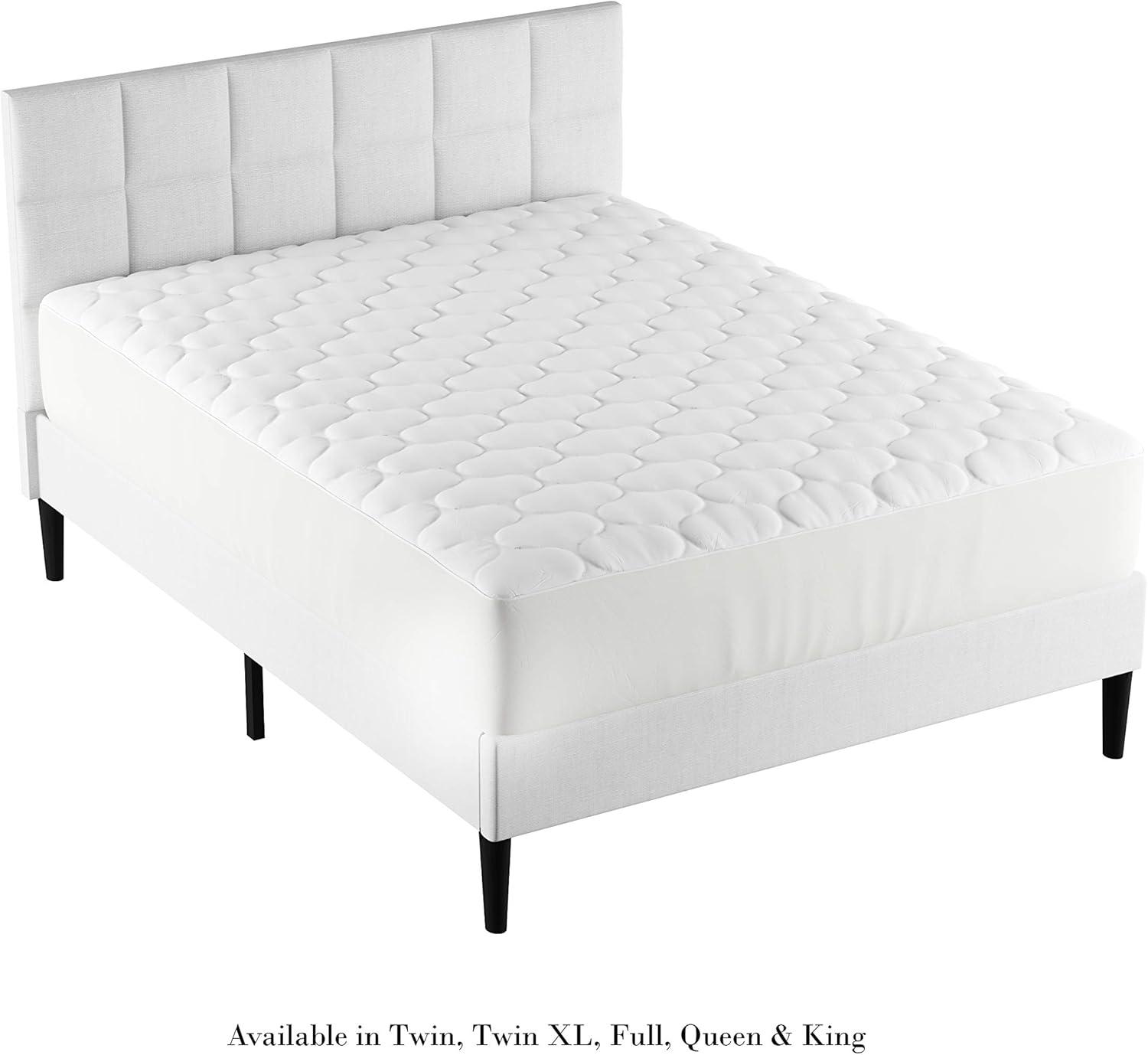imagePadded Mattress Cover100 Cotton Twin XL Overstuffed Quilted Skirted Bed Protector Topper Fitted No Slip Corners by Lavish HomeTwin XL
