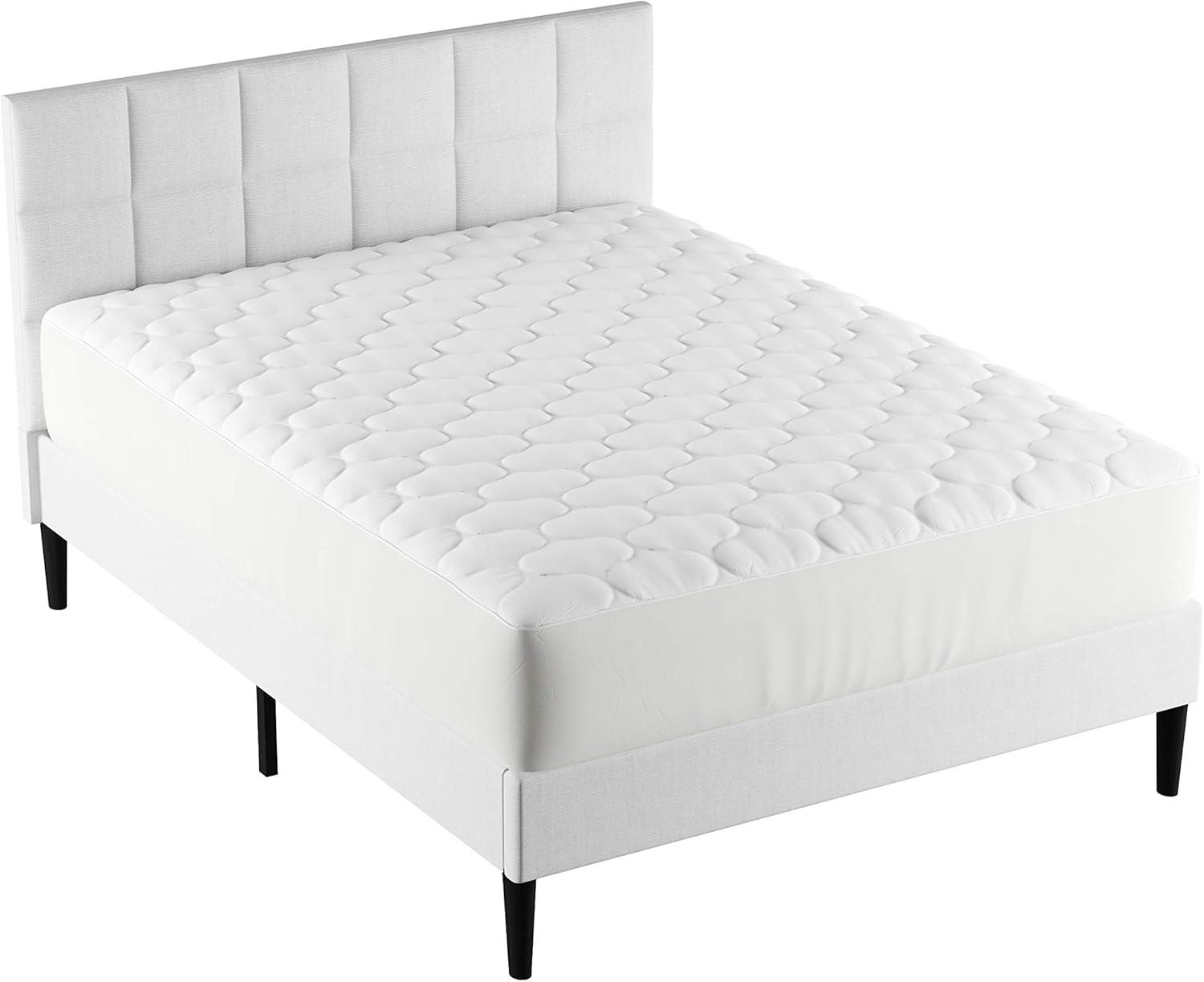 imagePadded Mattress Cover100 Cotton Twin XL Overstuffed Quilted Skirted Bed Protector Topper Fitted No Slip Corners by Lavish HomeTwin XL