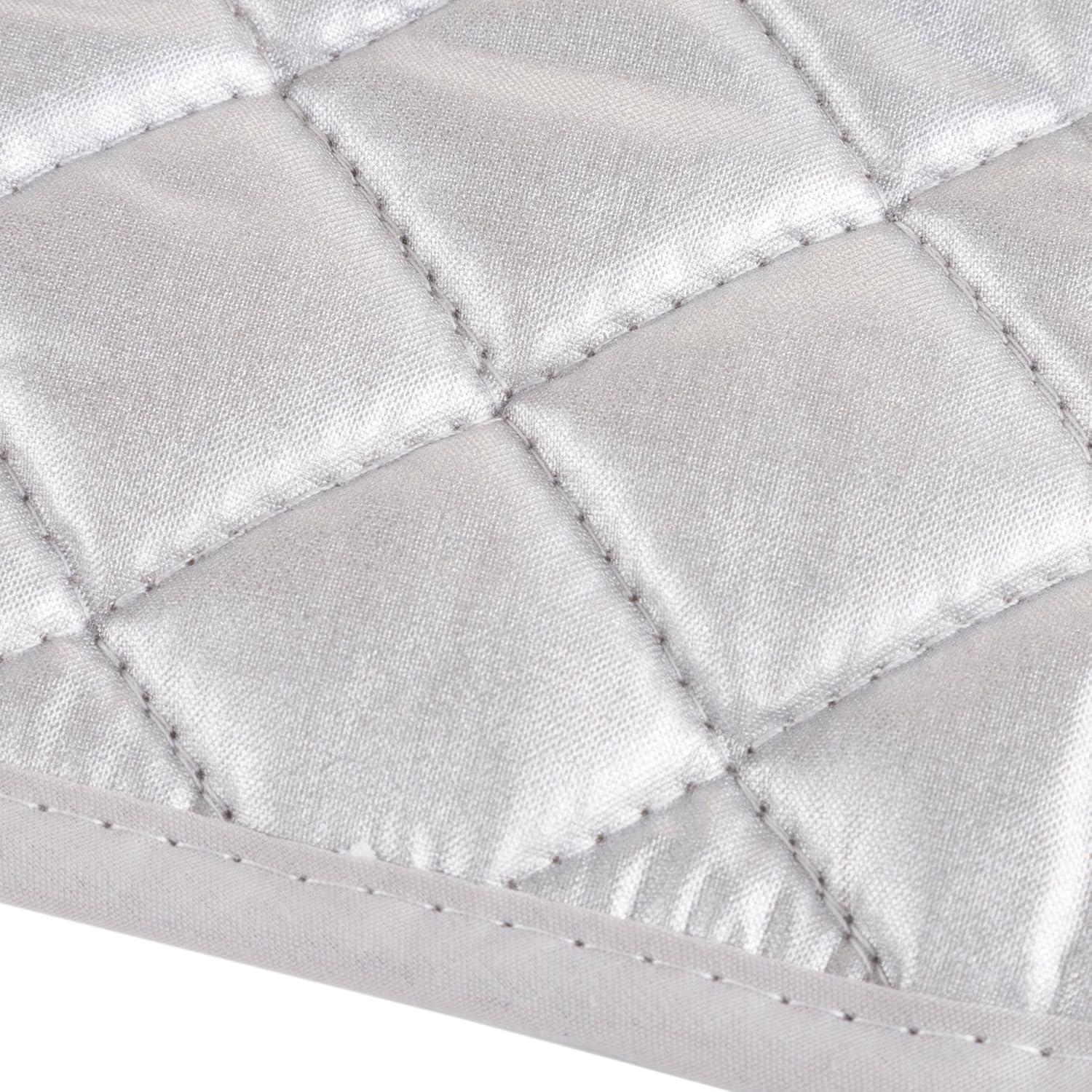 imagePot Holder Set 3 Piece Set Of Heat Resistant Quilted Cotton Pot Holders By Lavish Home SilverSilver