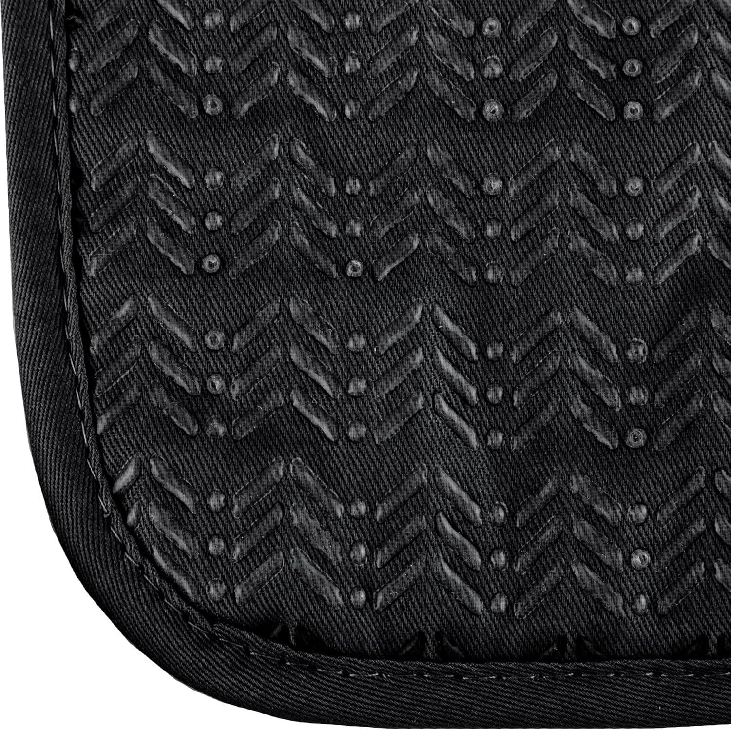 imagePot Holder Set With Silicone Grip Quilted And Heat Resistant Set of 2 By Lavish Home BlackBlack