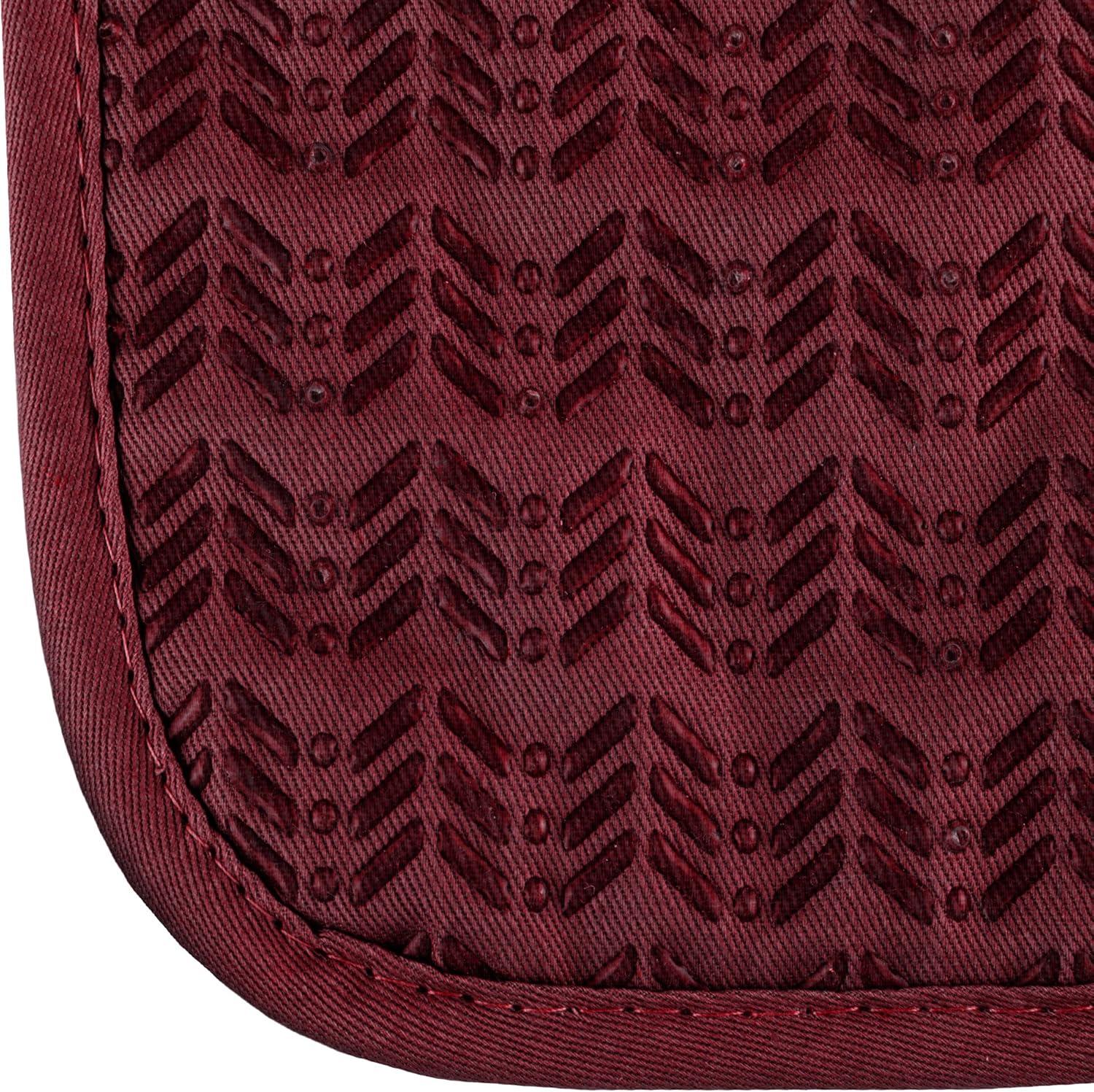 imagePot Holder Set With Silicone Grip Quilted And Heat Resistant Set of 2 By Lavish Home BlackBurgundy