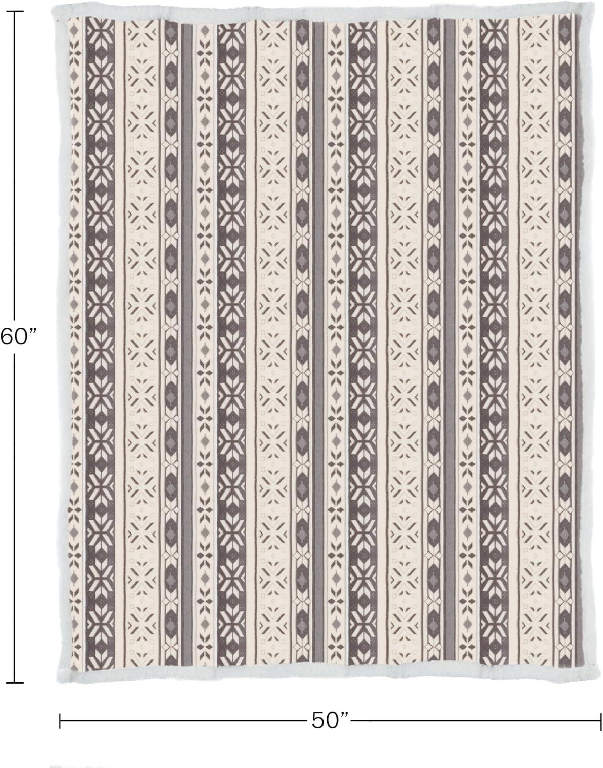 imageReversible Fleece Blanket 50x60Inch MachineWashable Sherpa Throw with Snowflakes Cozy Blanket for Couch Chair or Bed by Lavish Home PinkGray