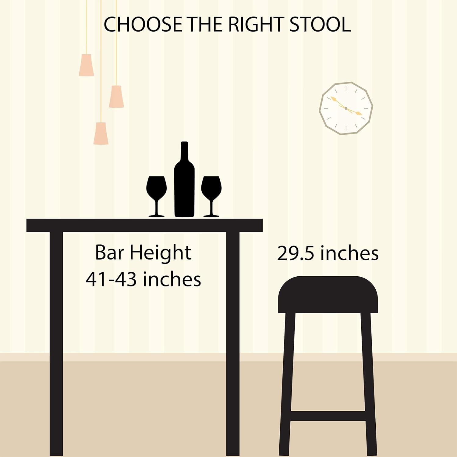 imageSet of 2 Bar Stools 24InchTall Backless Barstools with Hairpin Legs and Wood Seat for Kitchen Dining Room or Bar by Lavish Home295 Set of 2