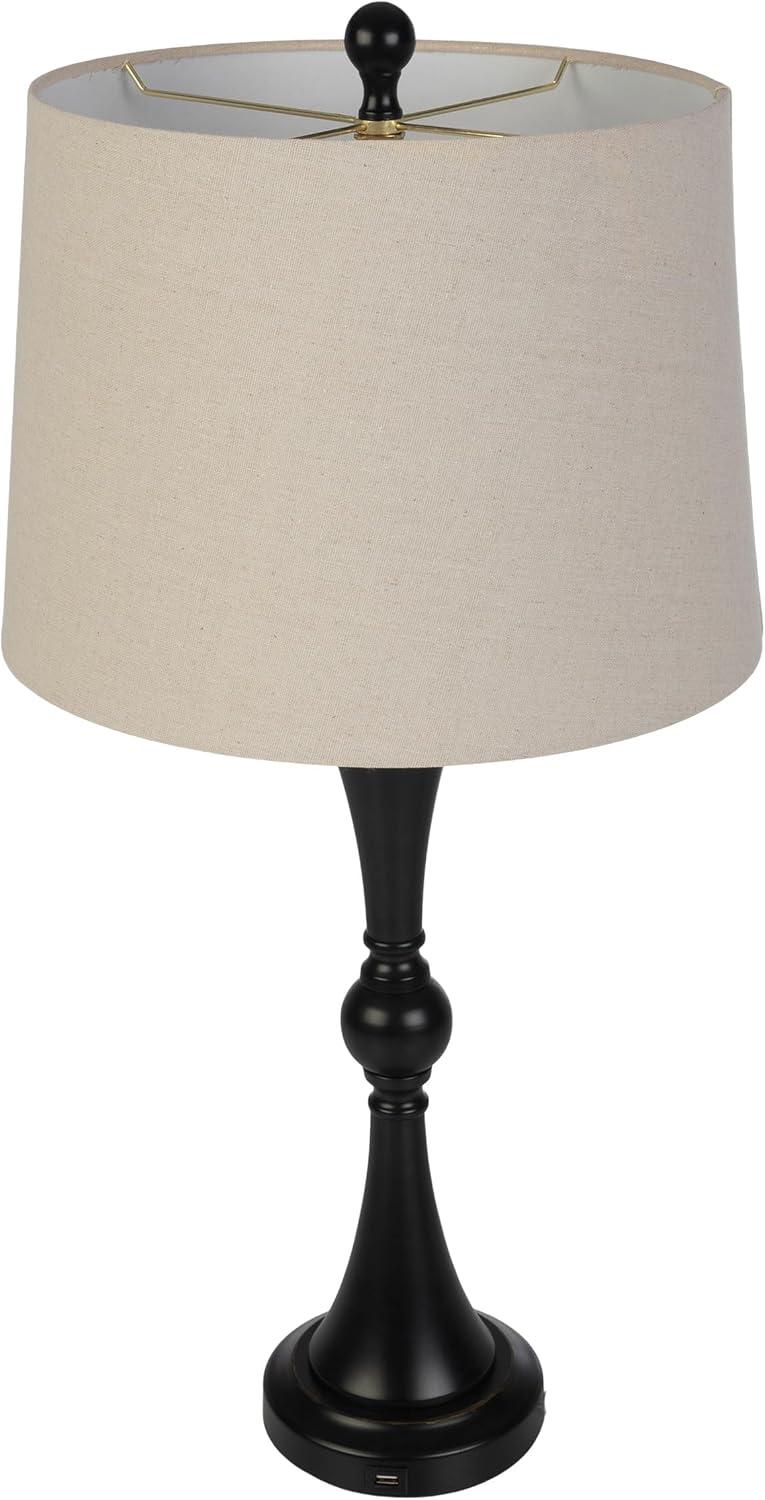 imageSet of 2 Table Lamps Lamps with USB Charging Ports Touch Control and LED Bulbs for Living Room Office or Bedroom Decor by Lavish Home Black
