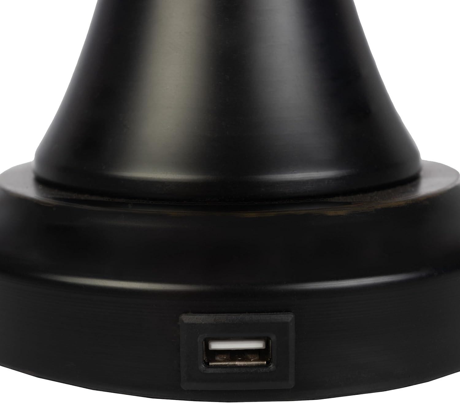imageSet of 2 Table Lamps Lamps with USB Charging Ports Touch Control and LED Bulbs for Living Room Office or Bedroom Decor by Lavish Home Black