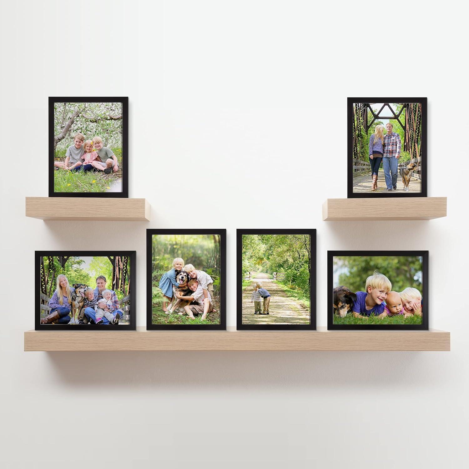 imageSet of 6 Picture Frames 11x14 Photo Frame Set with Stand and Hooks for Gallery Wall or Family Portrait Picture Wall Decor by Lavish Home Black11x14