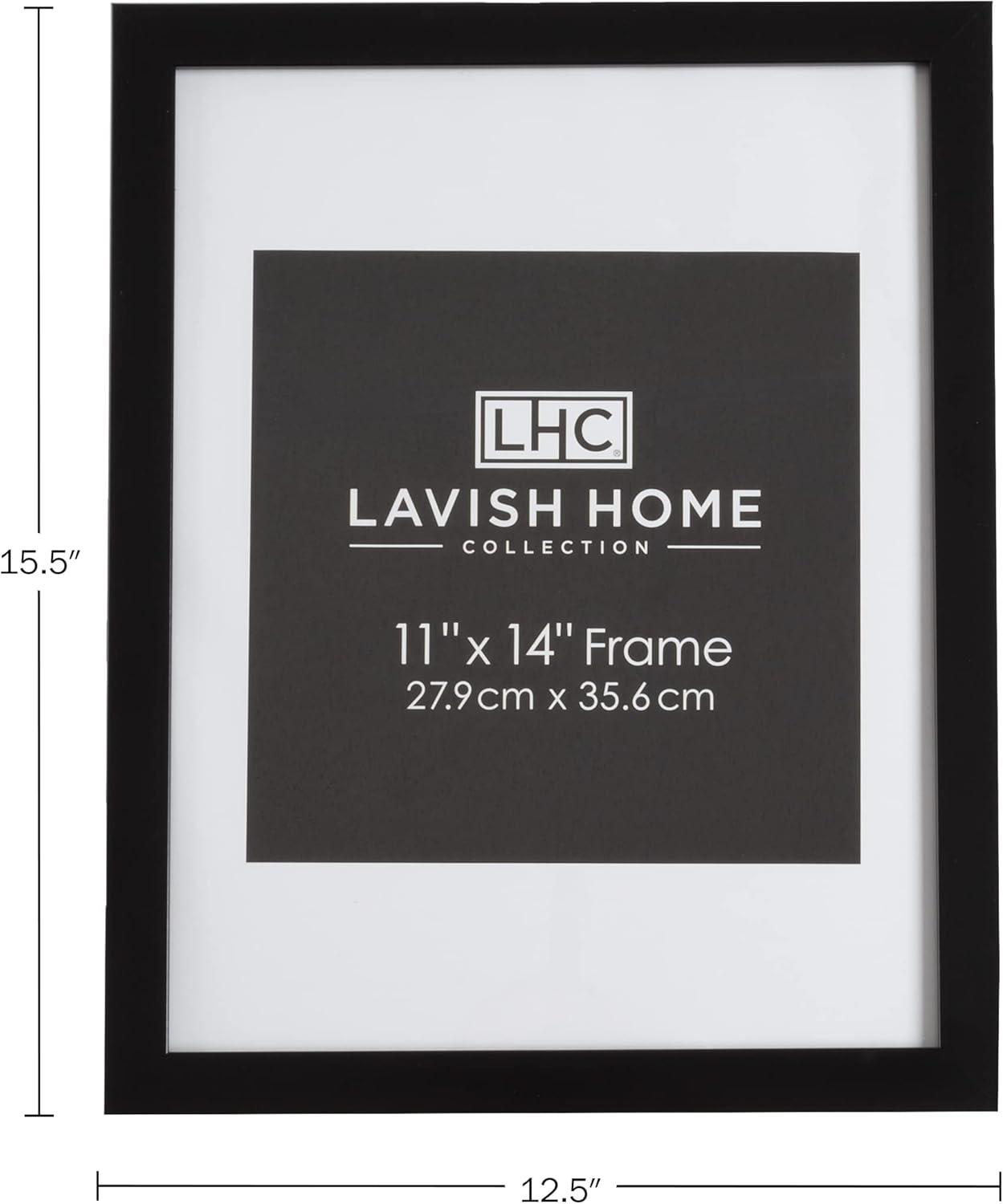 imageSet of 6 Picture Frames 11x14 Photo Frame Set with Stand and Hooks for Gallery Wall or Family Portrait Picture Wall Decor by Lavish Home Black11x14