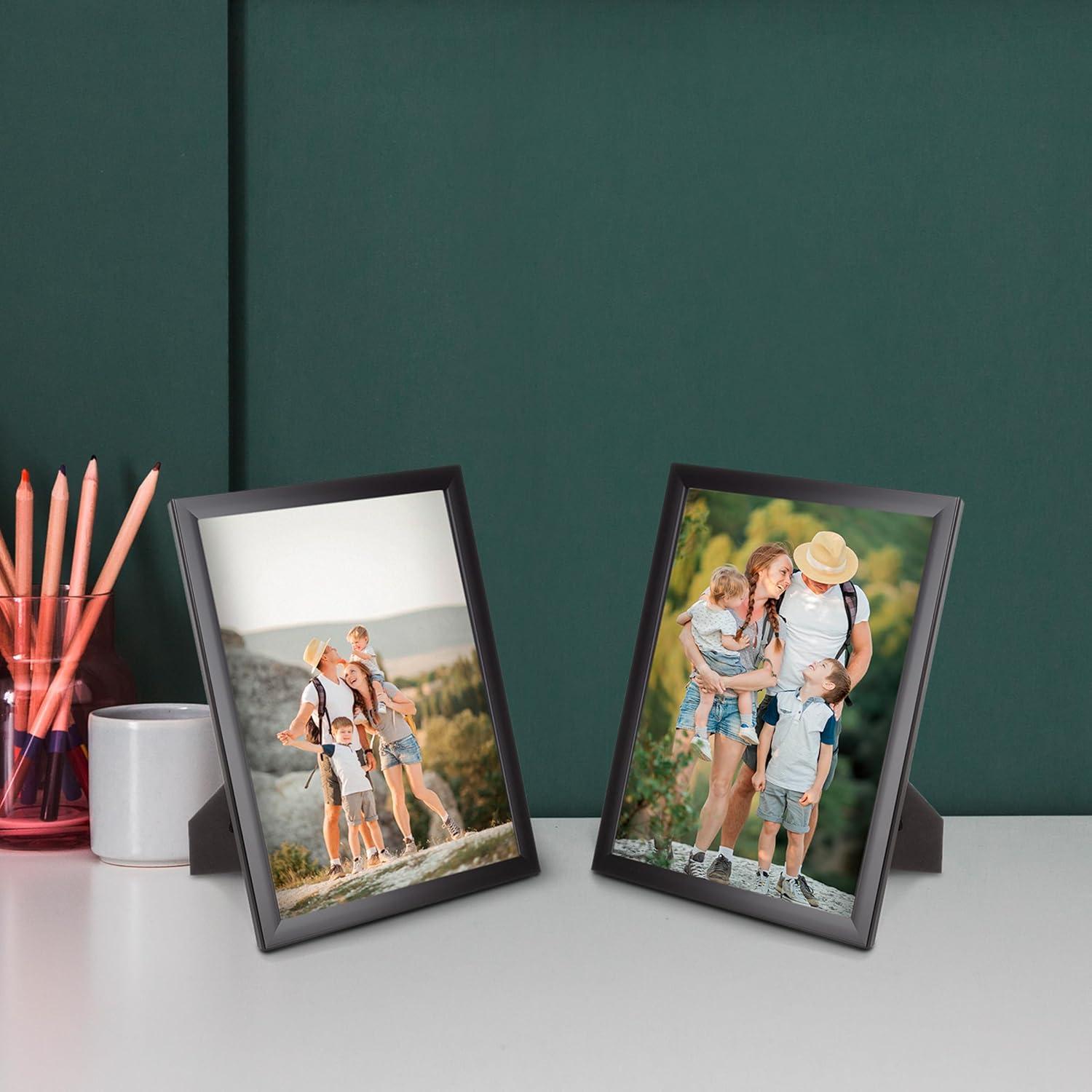imageSet of 6 Picture Frames 11x14 Photo Frame Set with Stand and Hooks for Gallery Wall or Family Portrait Picture Wall Decor by Lavish Home Black4 x 6
