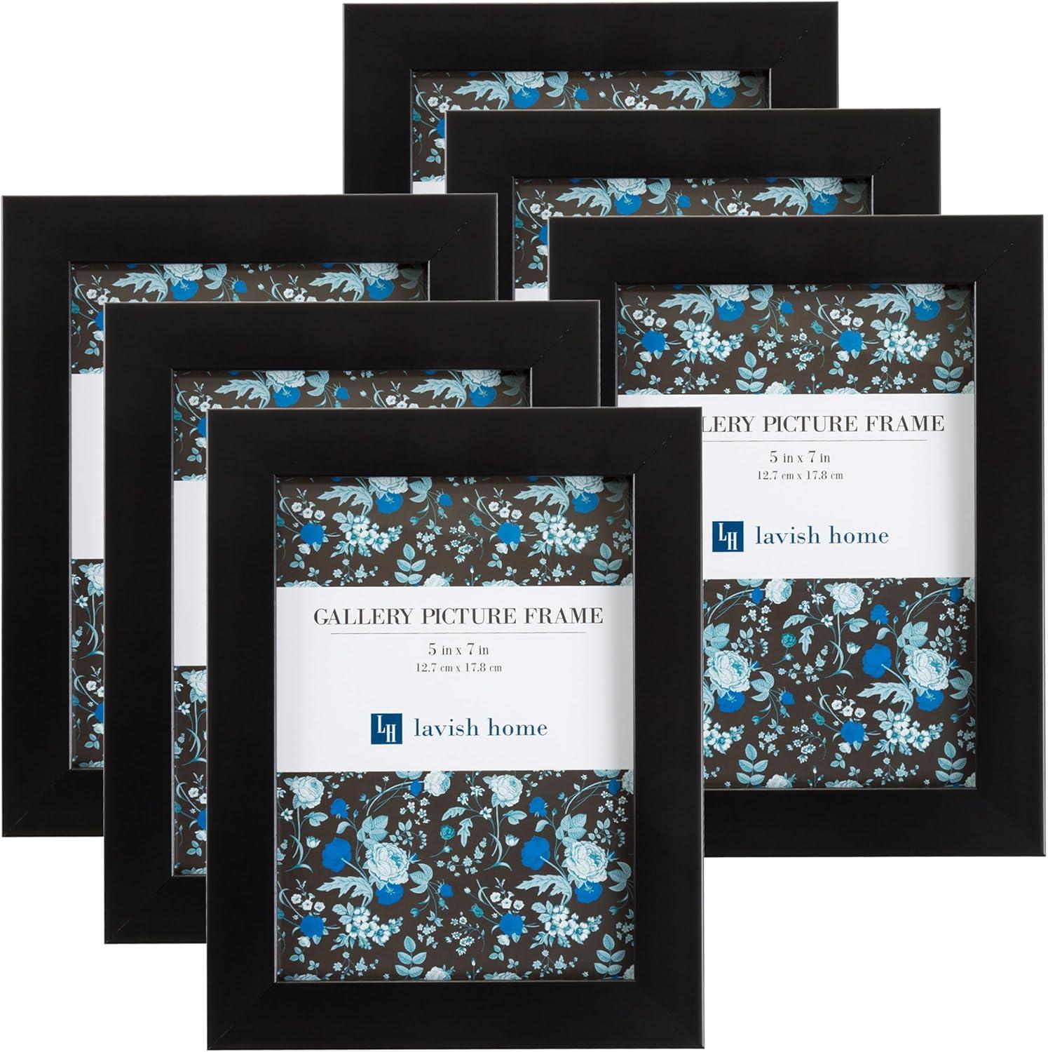 imageSet of 6 Picture Frames 11x14 Photo Frame Set with Stand and Hooks for Gallery Wall or Family Portrait Picture Wall Decor by Lavish Home Black5x7