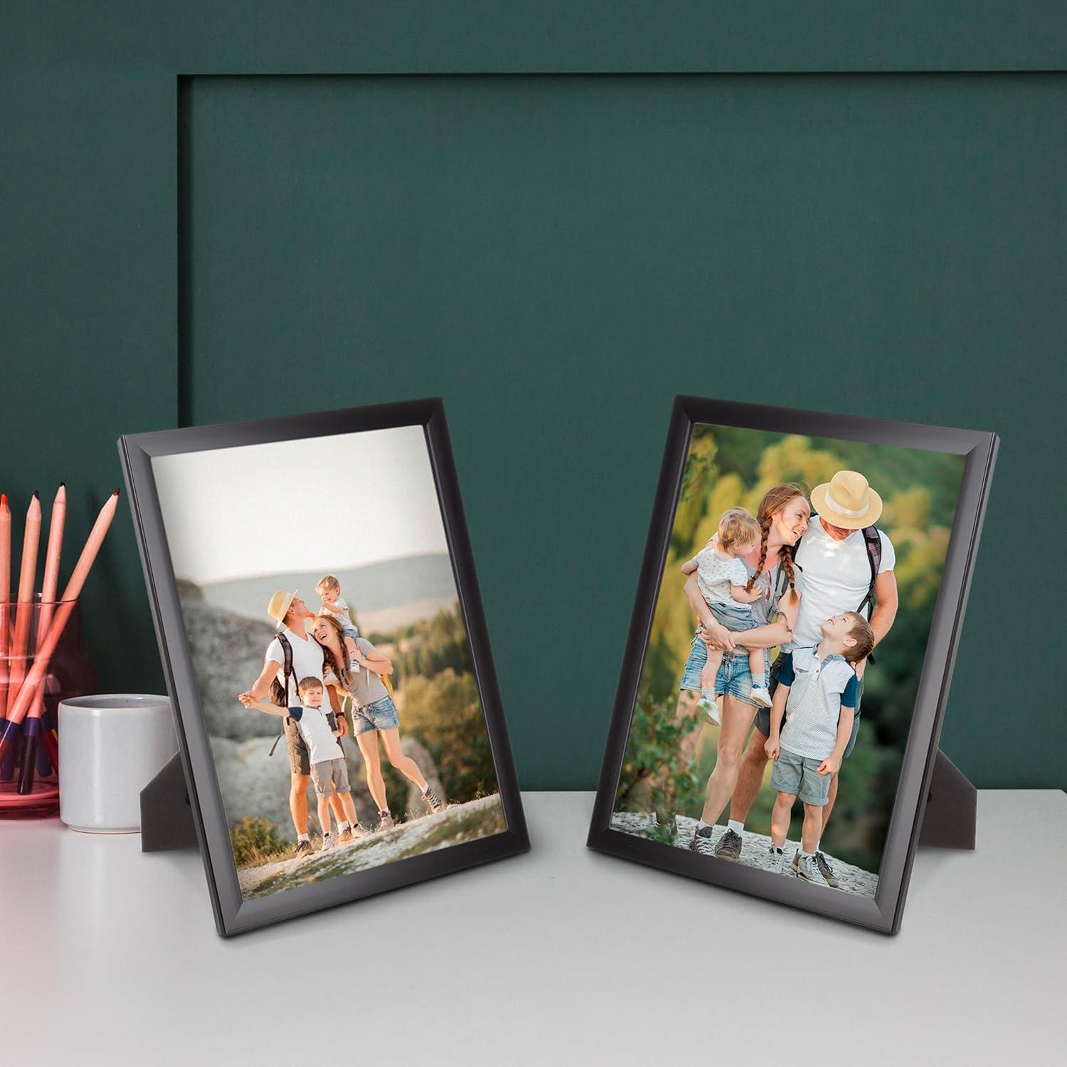 imageSet of 6 Picture Frames 11x14 Photo Frame Set with Stand and Hooks for Gallery Wall or Family Portrait Picture Wall Decor by Lavish Home Black5x7