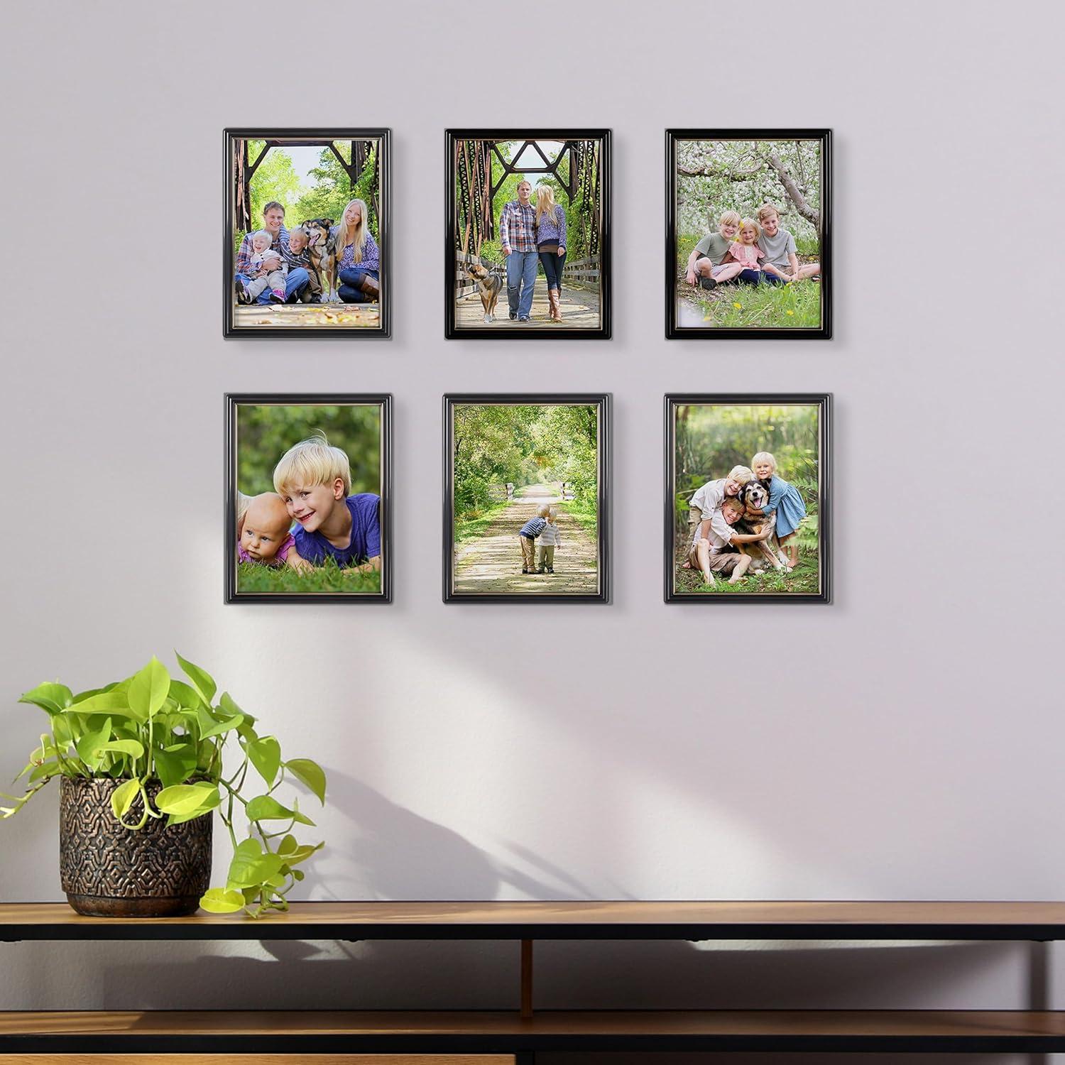 imageSet of 6 Picture Frames 11x14 Photo Frame Set with Stand and Hooks for Gallery Wall or Family Portrait Picture Wall Decor by Lavish Home Black85x11