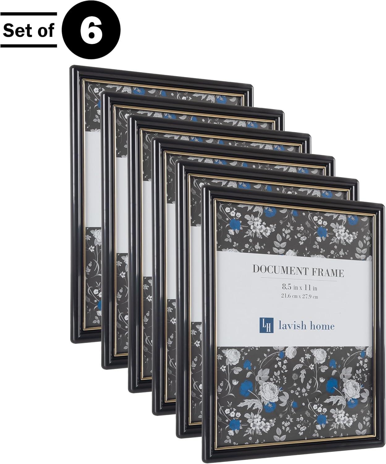 imageSet of 6 Picture Frames 11x14 Photo Frame Set with Stand and Hooks for Gallery Wall or Family Portrait Picture Wall Decor by Lavish Home Black85x11