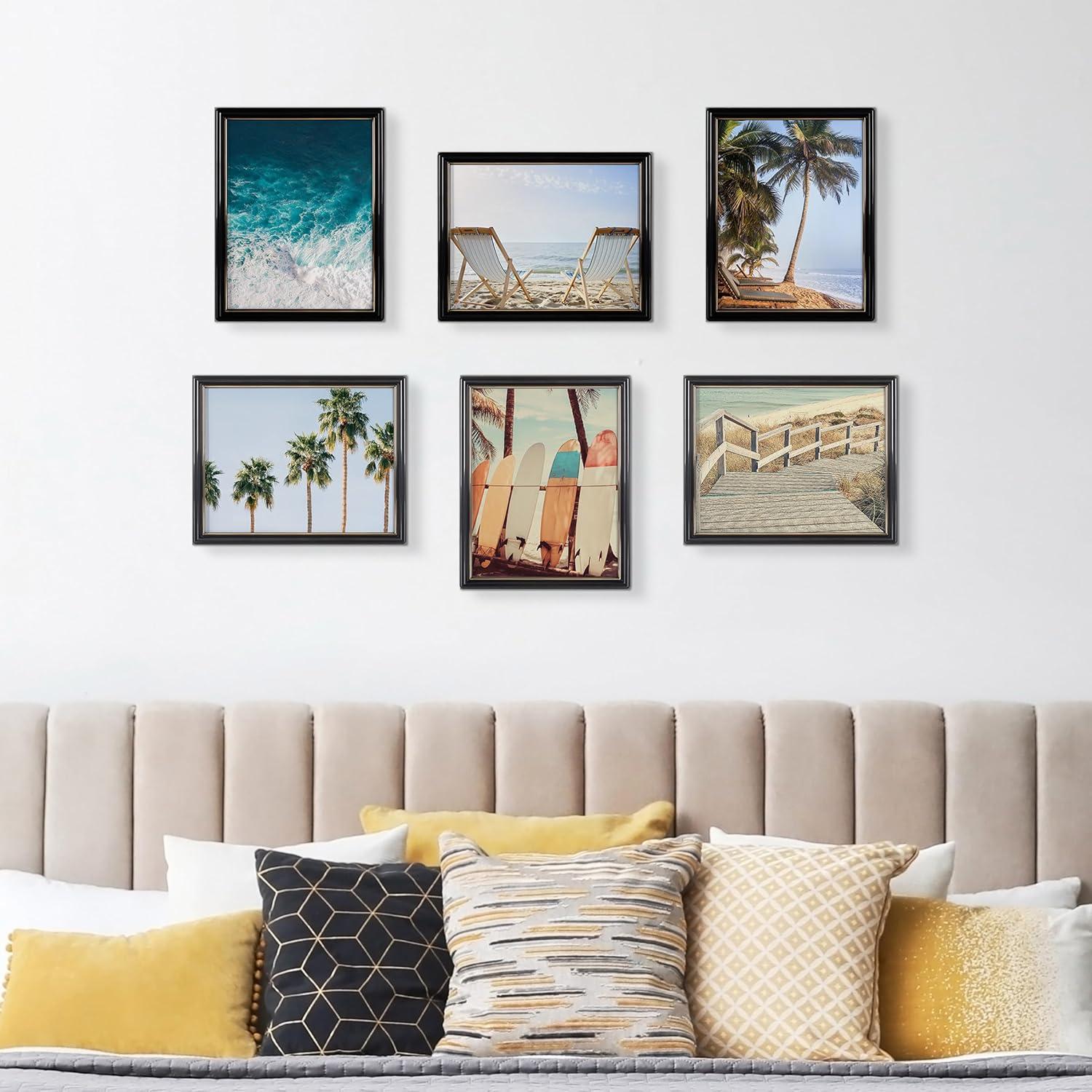 imageSet of 6 Picture Frames 11x14 Photo Frame Set with Stand and Hooks for Gallery Wall or Family Portrait Picture Wall Decor by Lavish Home Black85x11