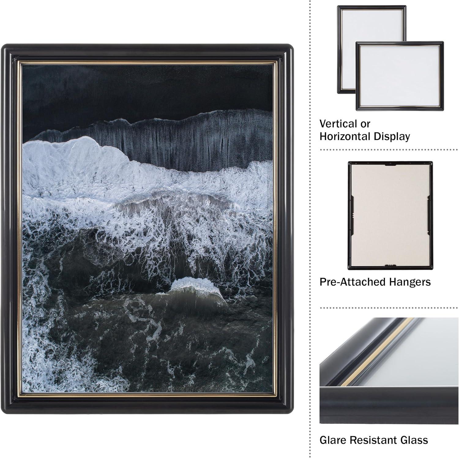 imageSet of 6 Picture Frames 11x14 Photo Frame Set with Stand and Hooks for Gallery Wall or Family Portrait Picture Wall Decor by Lavish Home Black85x11
