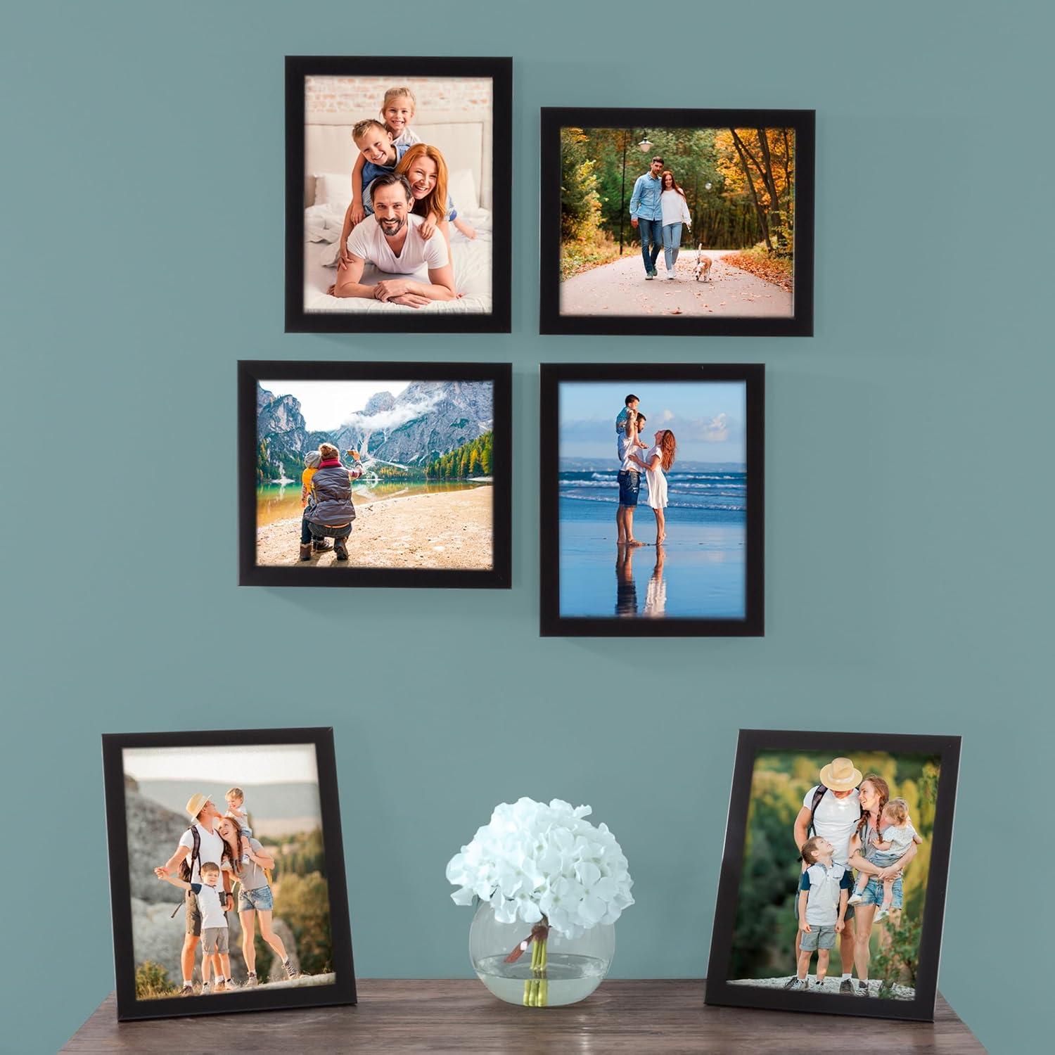 imageSet of 6 Picture Frames 11x14 Photo Frame Set with Stand and Hooks for Gallery Wall or Family Portrait Picture Wall Decor by Lavish Home Black8x10