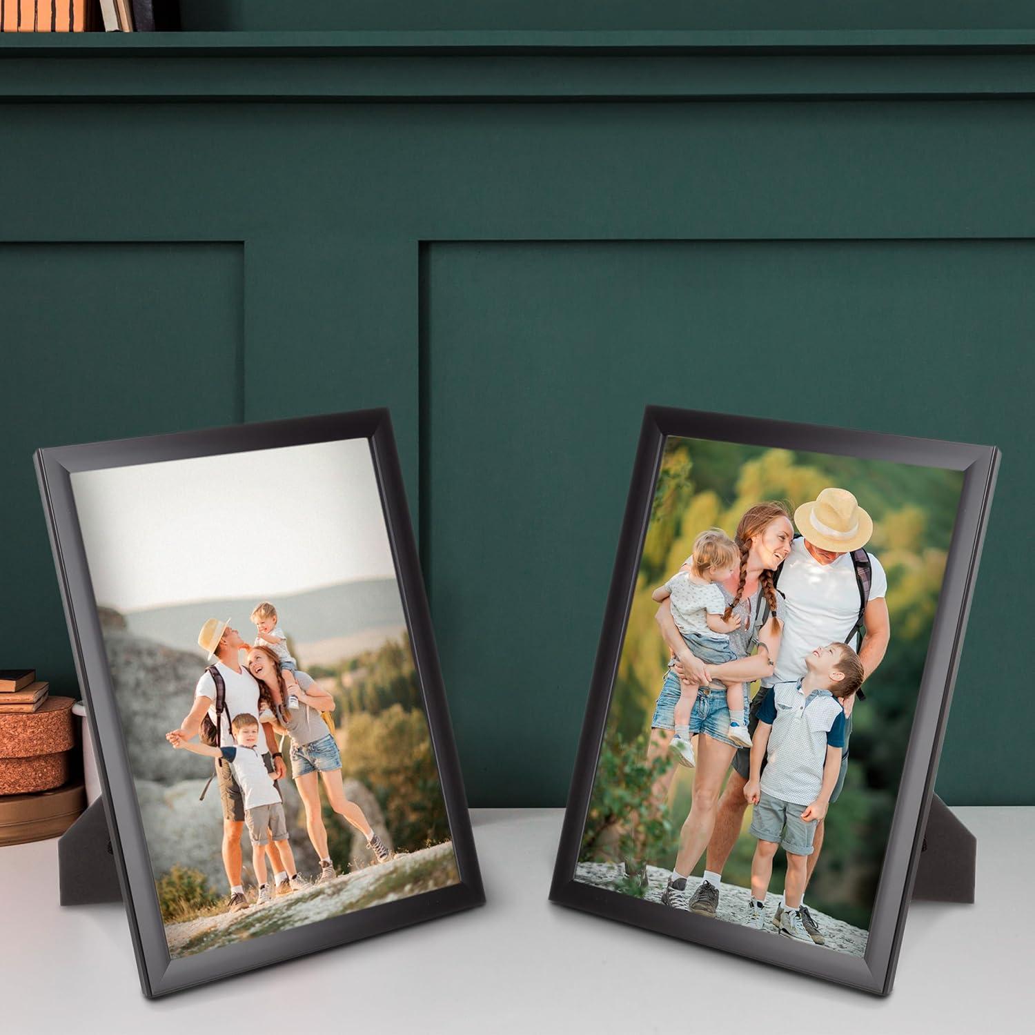 imageSet of 6 Picture Frames 11x14 Photo Frame Set with Stand and Hooks for Gallery Wall or Family Portrait Picture Wall Decor by Lavish Home Black8x10
