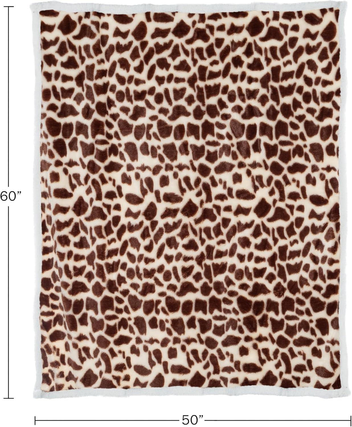 imageSherpa Fleece Throw Blanket 50x60Inch MachineWashable Reversible Throw Fluffy Blankets for Couch Chair or Bed by Lavish Home LeopardGiraffe