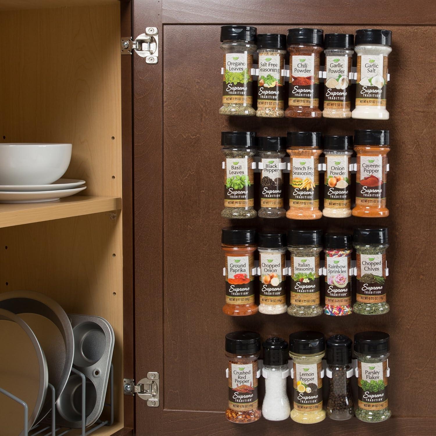 imageSpice Rack Organizer Cabinet Gripper Clip Strips for Kitchen Countertop and Pantry Organization and Spices Storage By Lavish Home4Piece