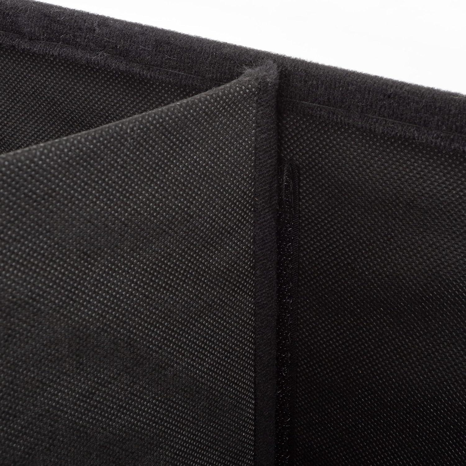 imageStorage Ottoman 30Inch Folding Faux Leather Footrest Linen Chest or Bench with Removable Bin for Living Room or Bedroom by HomeComplete BlackBlack